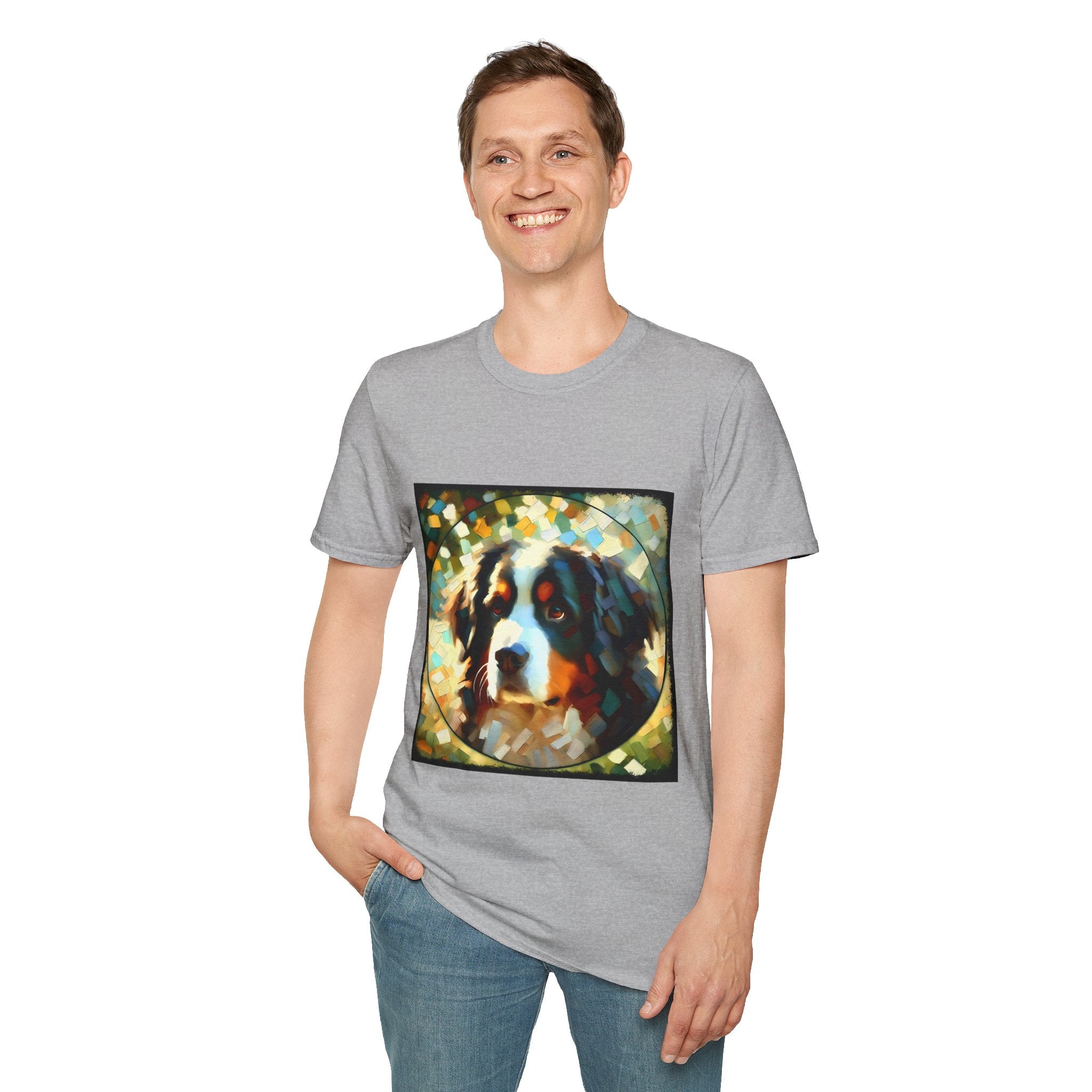 Bernese Mountain Dog Pixel Classic | Unisex Dog T-Shirt