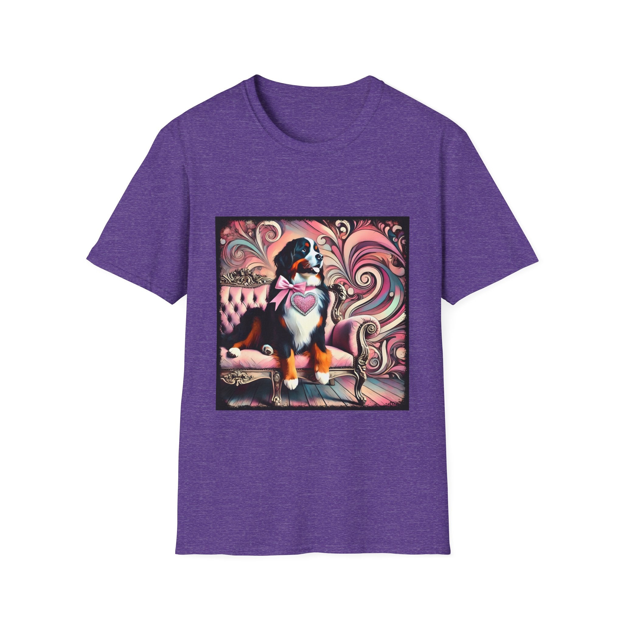 Bernese Mountain Dog Pink Swirl | Unisex Dog T-Shirt