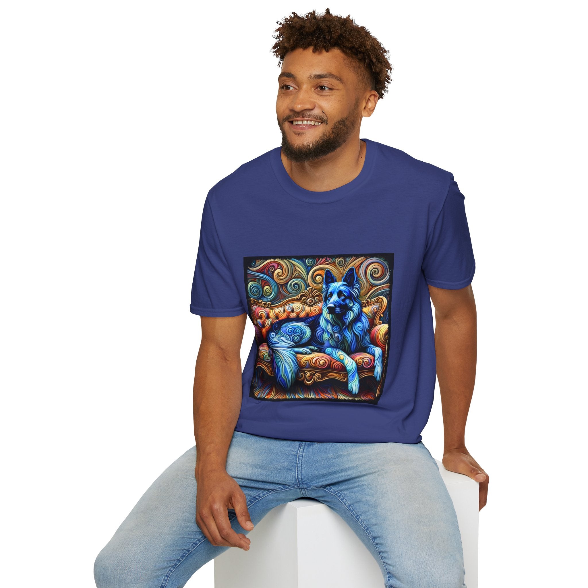 German Shepherd Blue Swirl | Unisex Dog T-Shirt