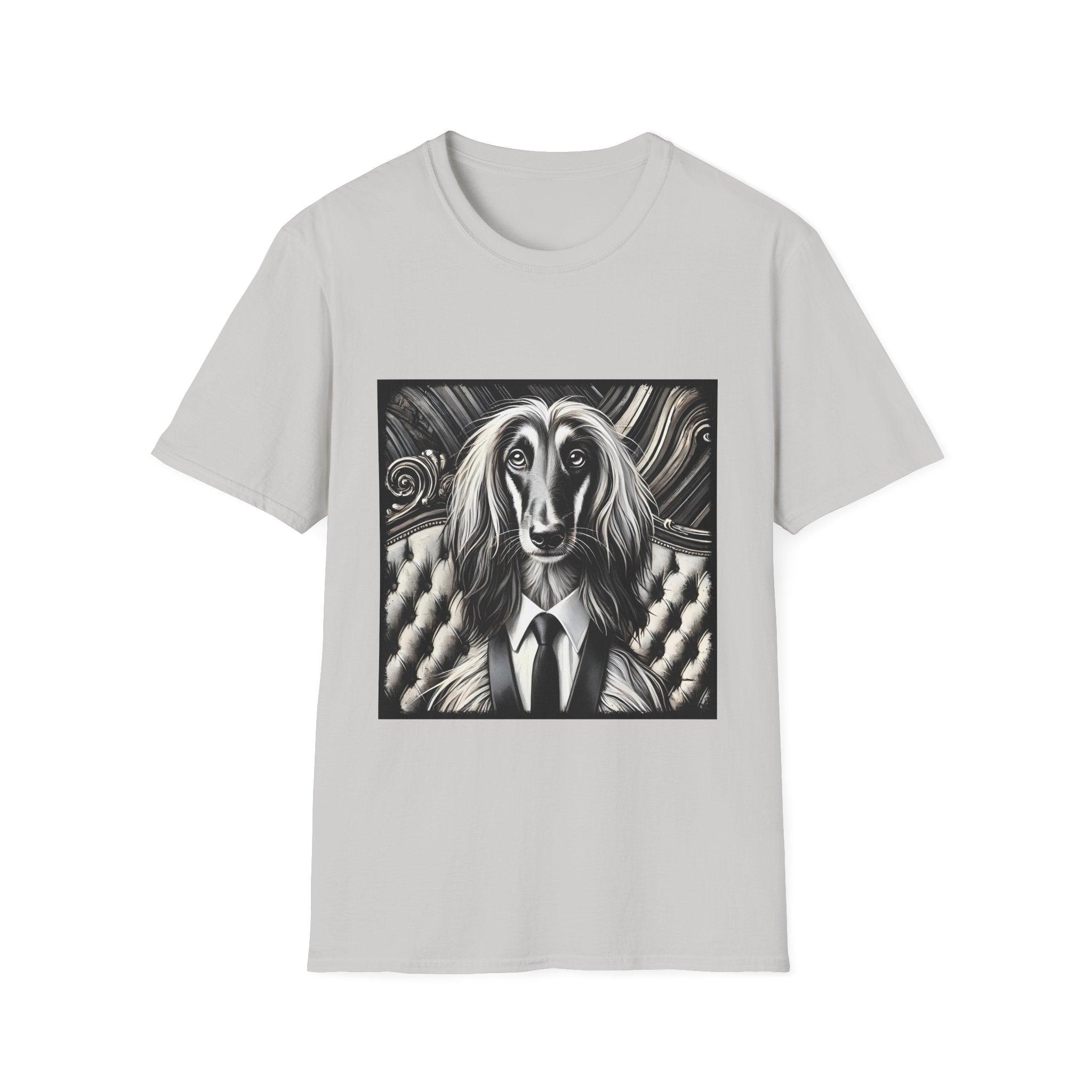 Afghan Hound B&W Bold Tie | Unisex Dog T-Shirt
