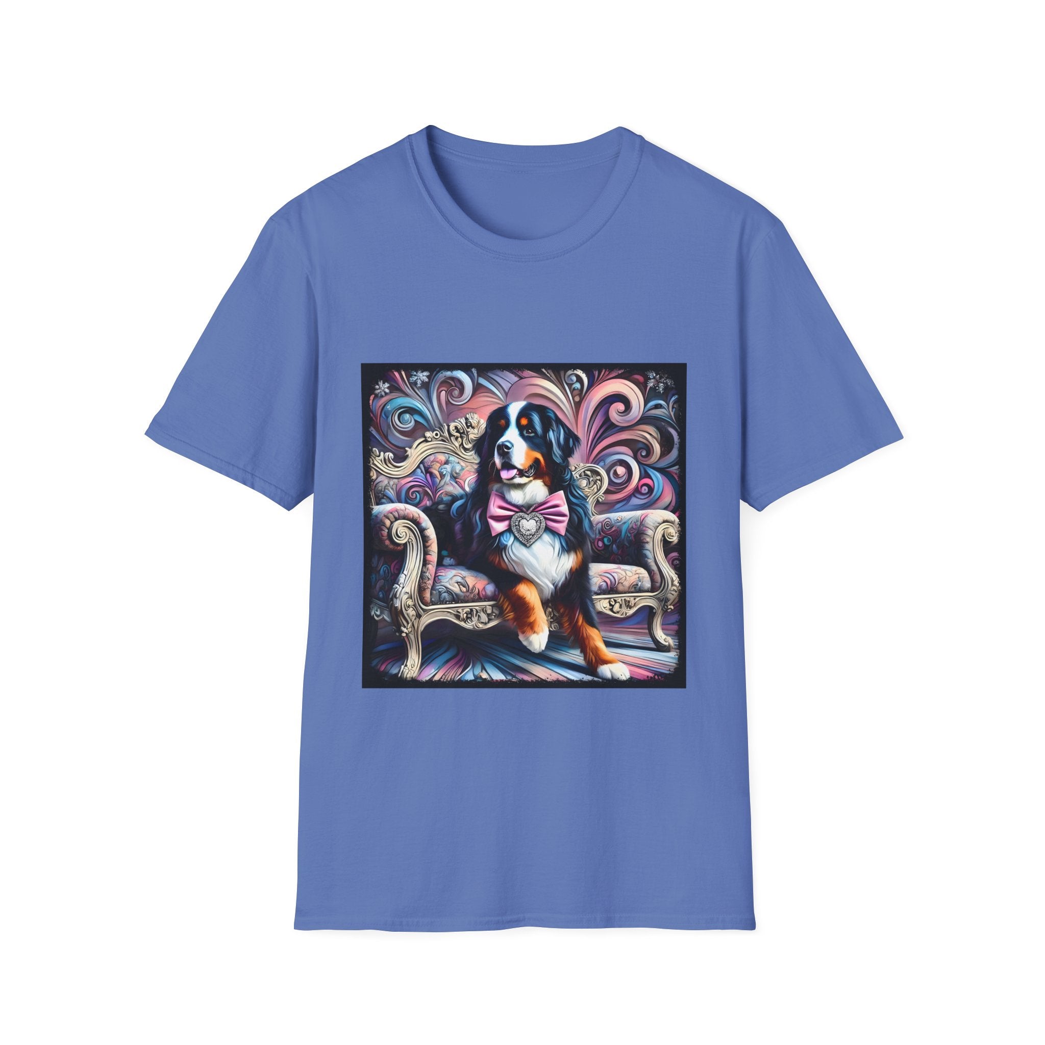 Bernese Mountain Dog Purple Diamond Vivid Swirl | Unisex Dog T-Shirt
