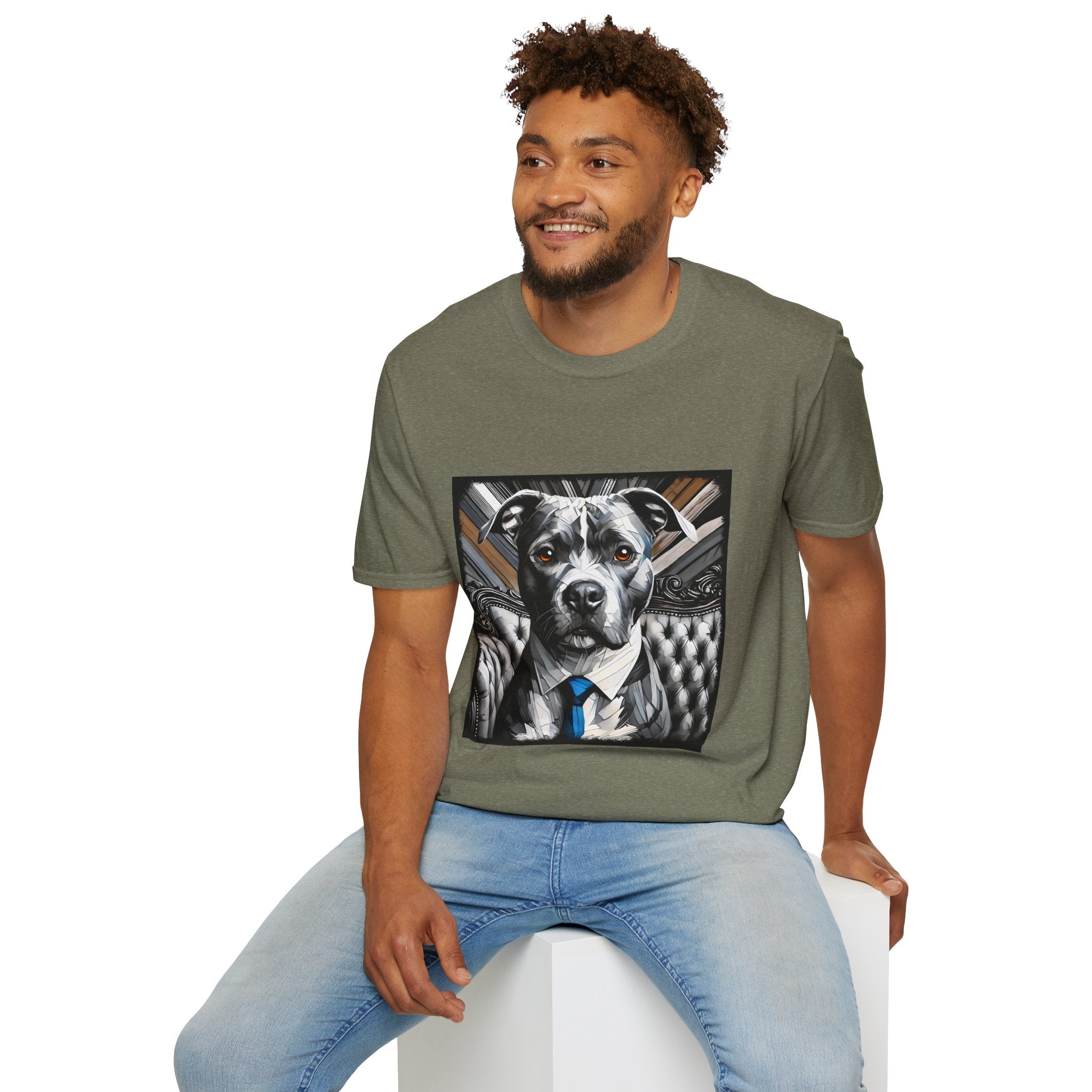 American Pit Bull Terrier B&W Bold Eyes | Unisex Dog T-Shirt