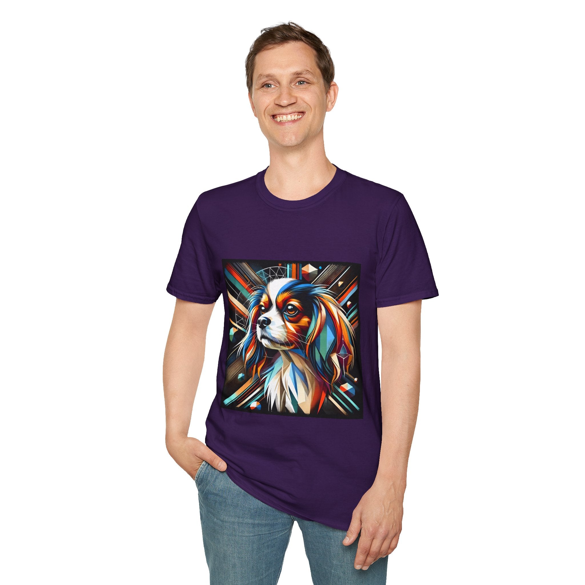 Cavalier King Charles Spaniel Multicolored Geometric | Unisex Dog T-Shirt