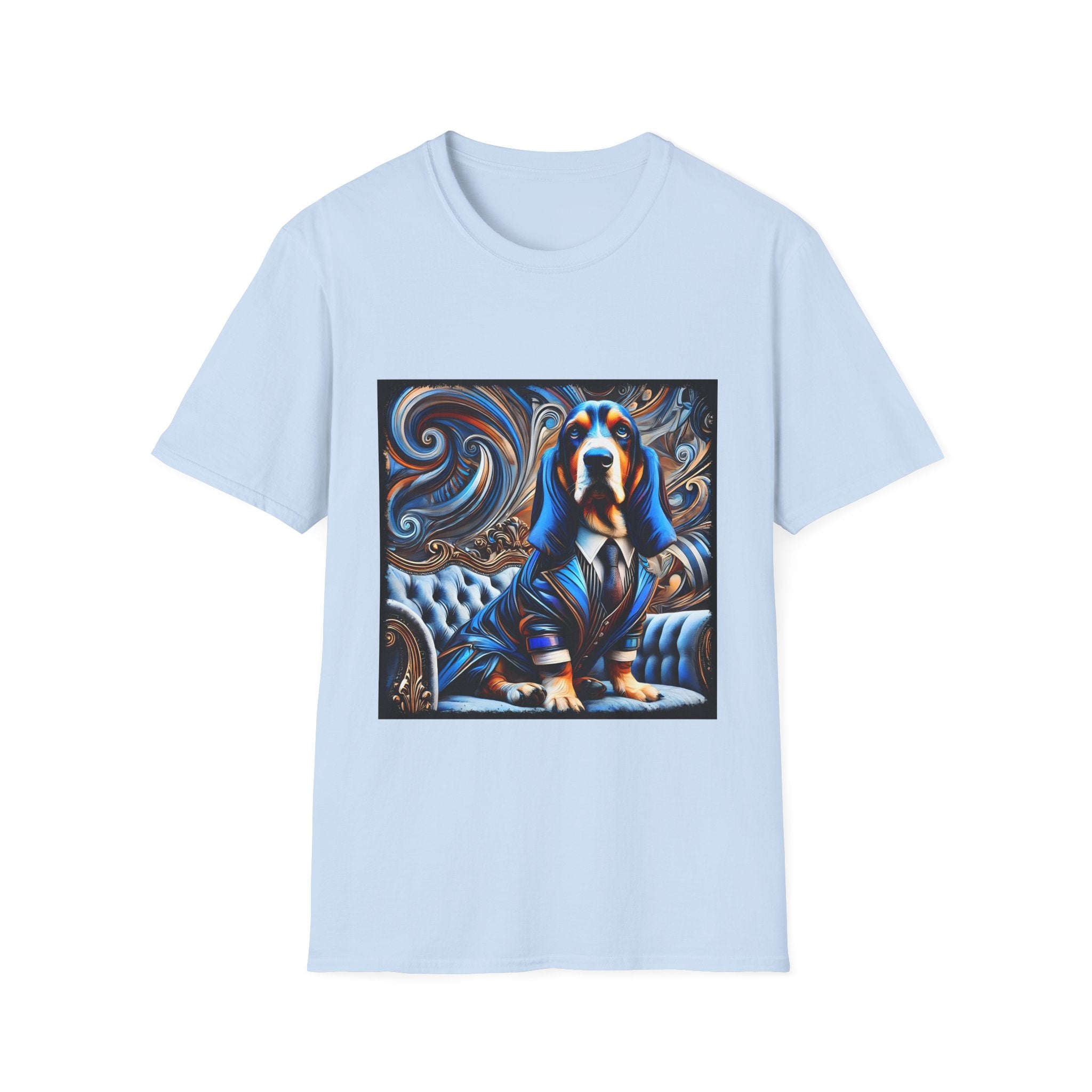 Basset Hound Bold Blue Feels | Unisex Dog T-Shirt