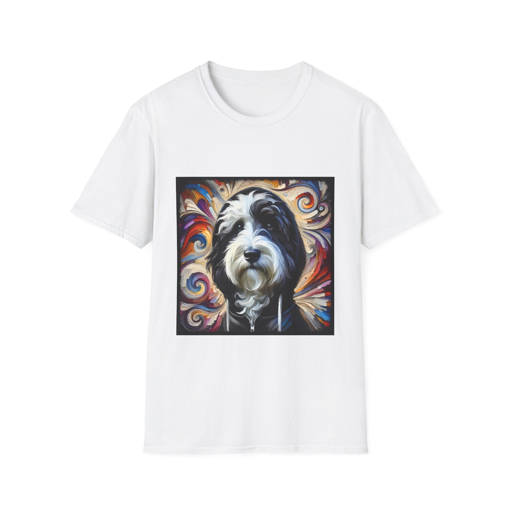 Sheepadoodle Black Hoodie Swirl | Unisex Dog T-Shirt