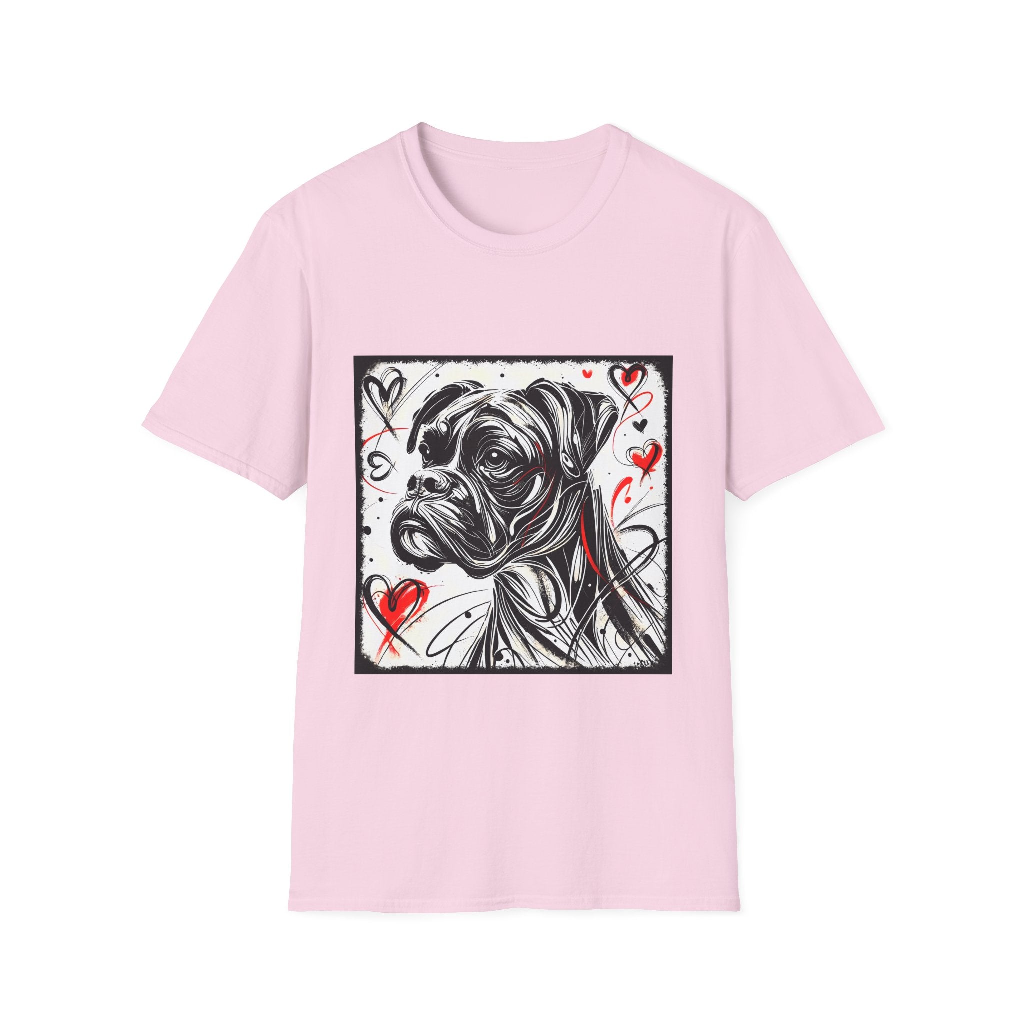 Boxer Bold Heart Sketch | Unisex Dog T-Shirt