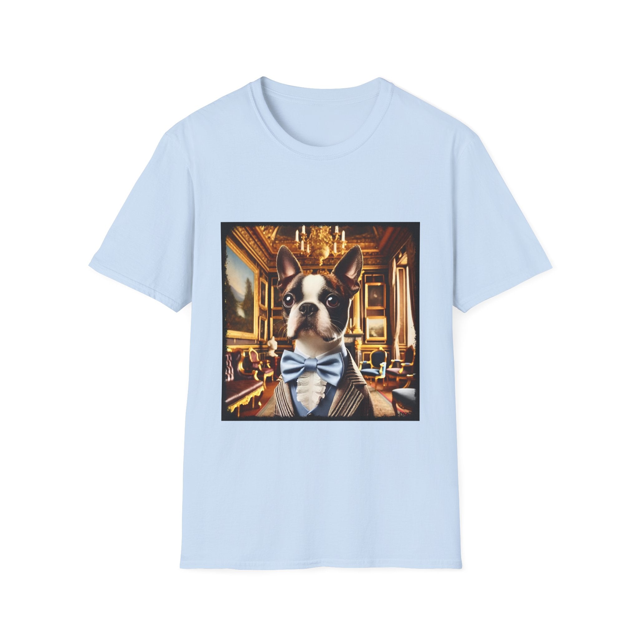Boston Terrier breed art tee red design