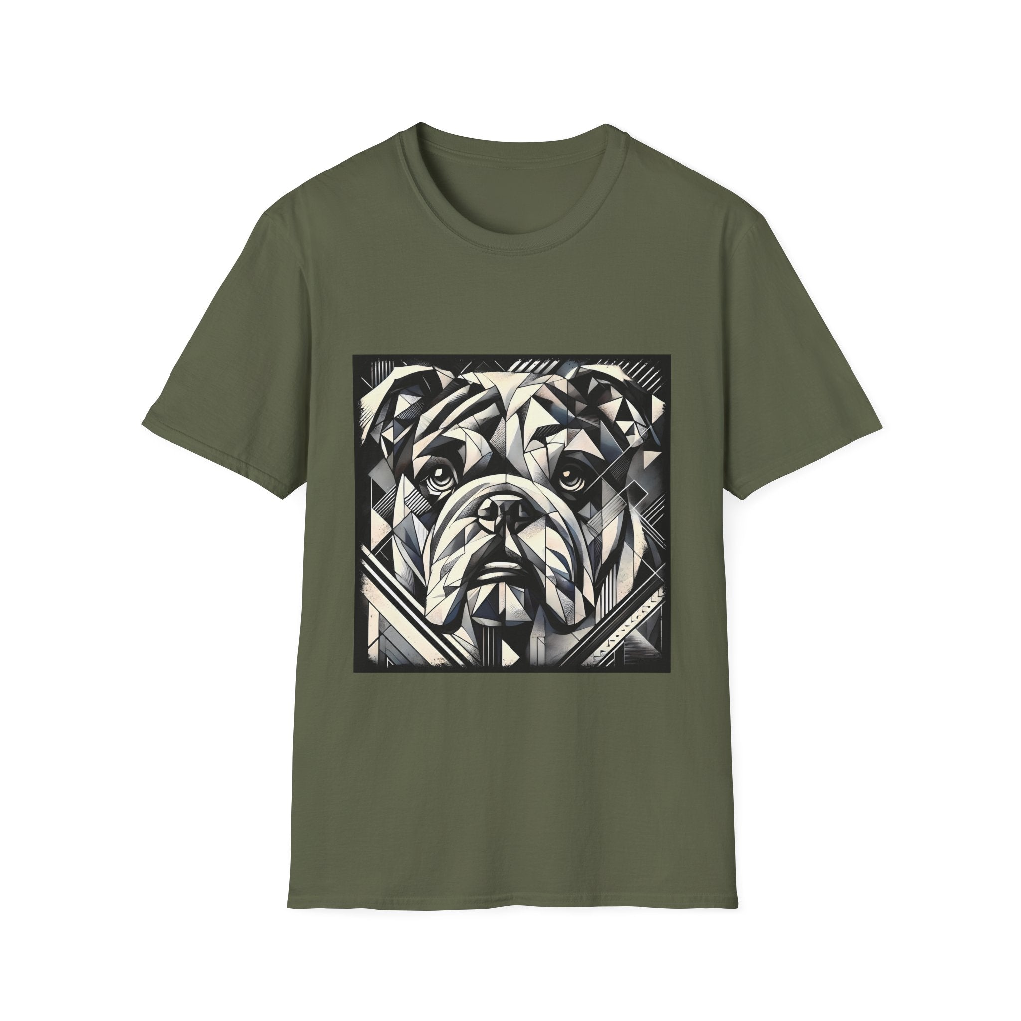 Bulldog B&W Geometric | Unisex Dog T-Shirt