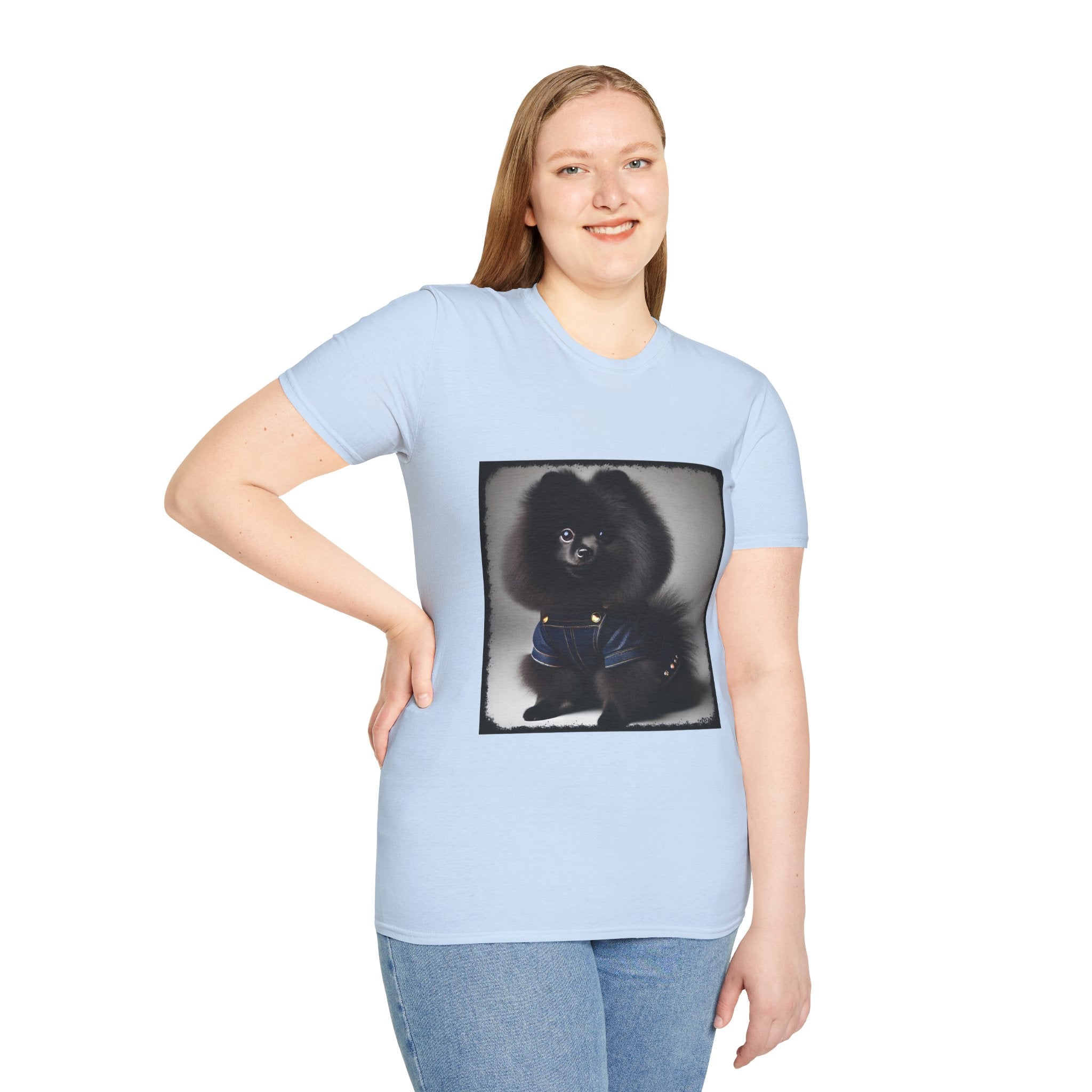 Pomeranian Denim Doll | Unisex Dog T-Shirt