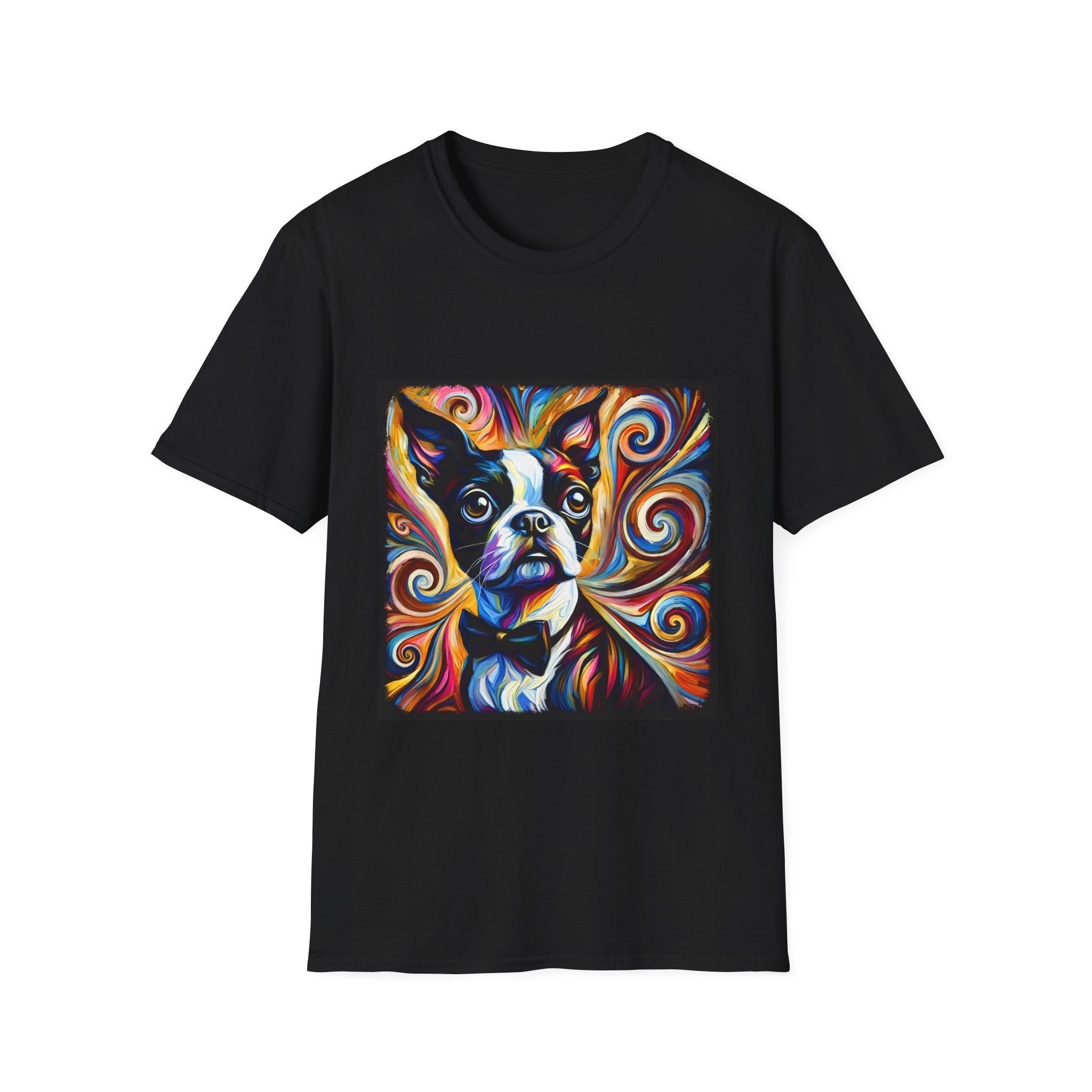 Boston Terrier Bowtie Swirl | Unisex Dog T-Shirt