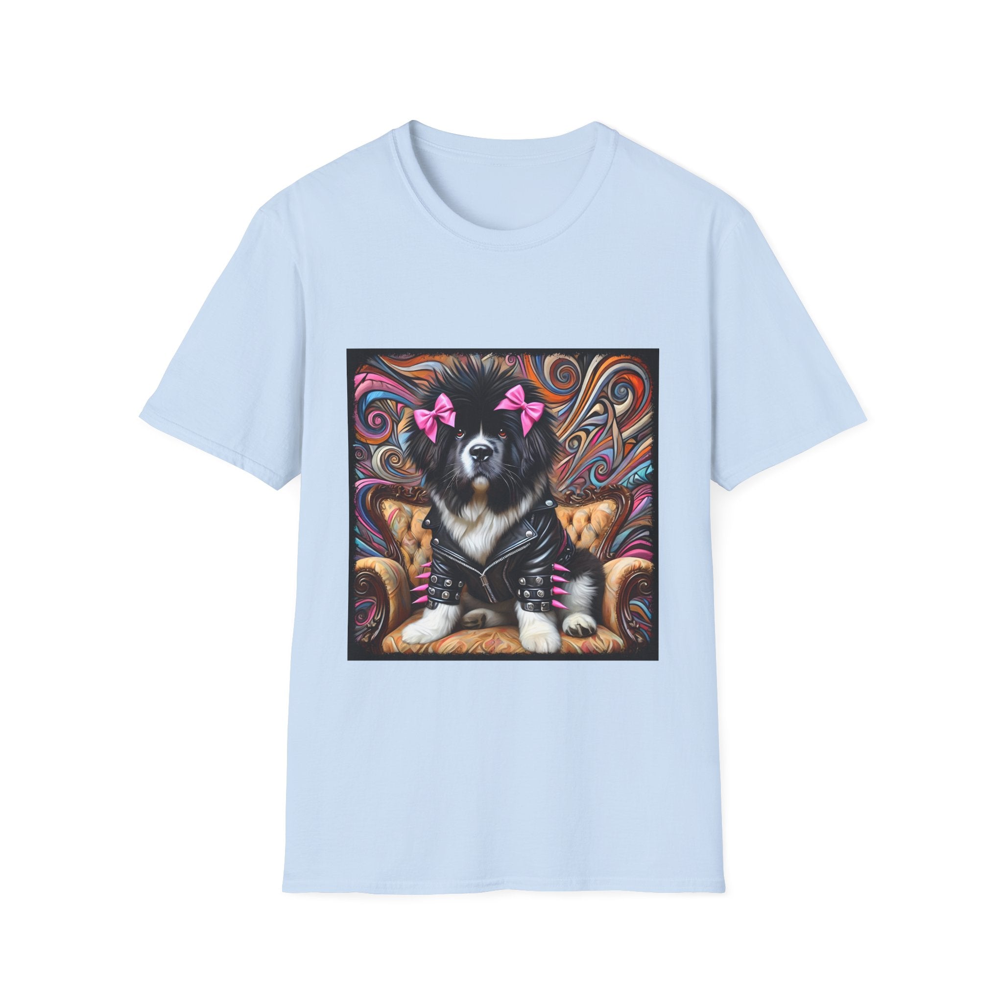 Newfoundland Pink Bow Vivid Rocker | Unisex Dog T-Shirt