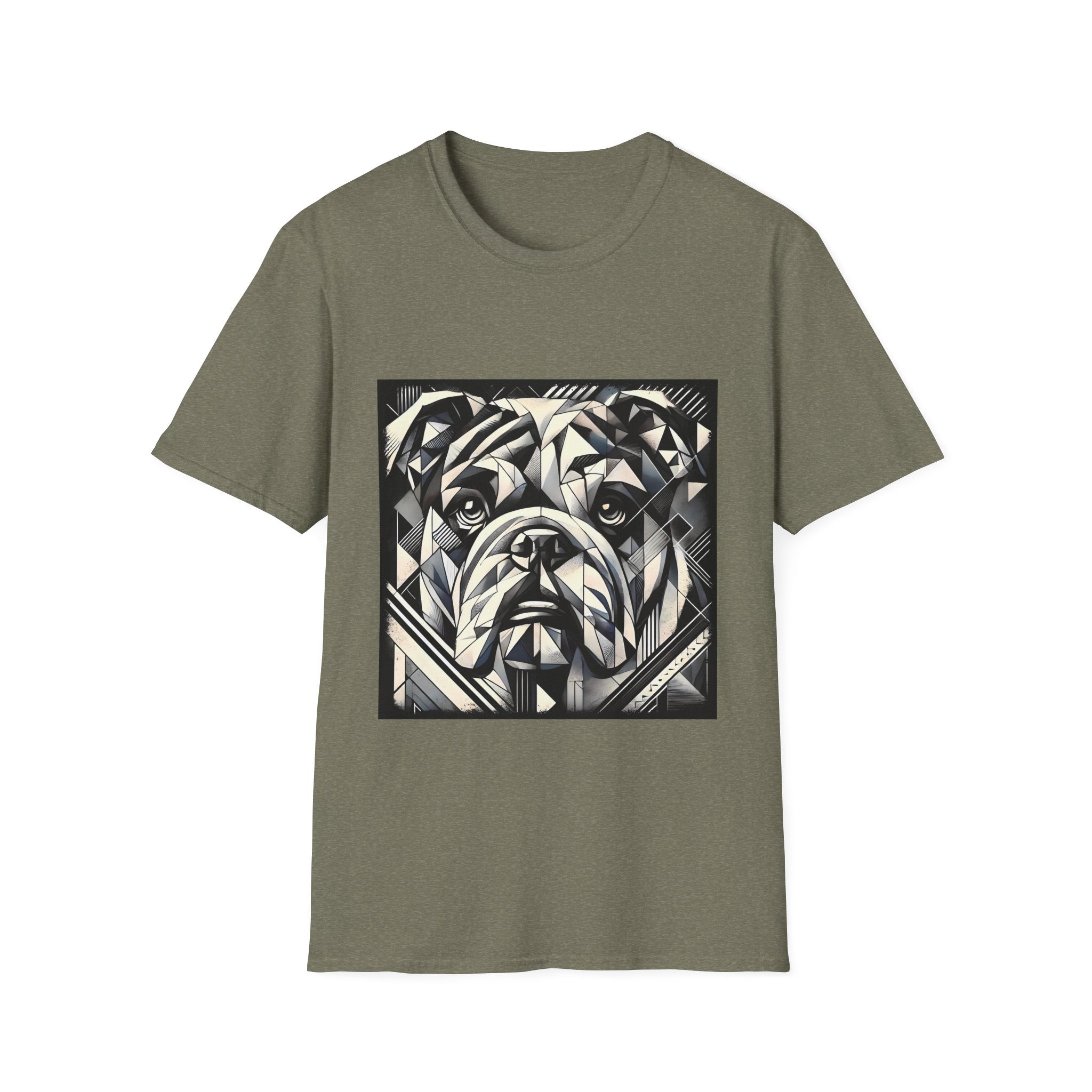 Bulldog B&W Geometric | Unisex Dog T-Shirt