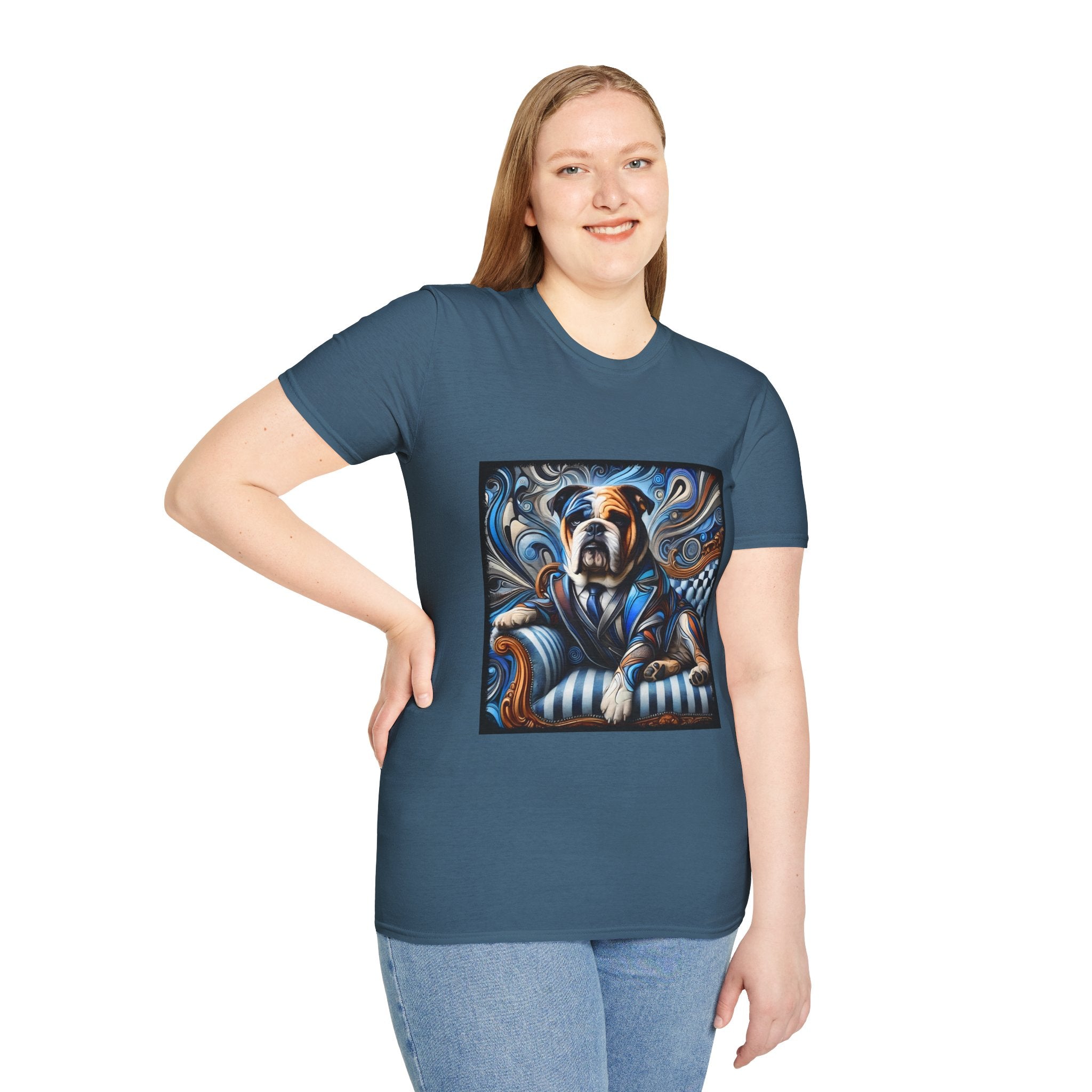 Bulldog Blue Swirl | Unisex Dog T-Shirt