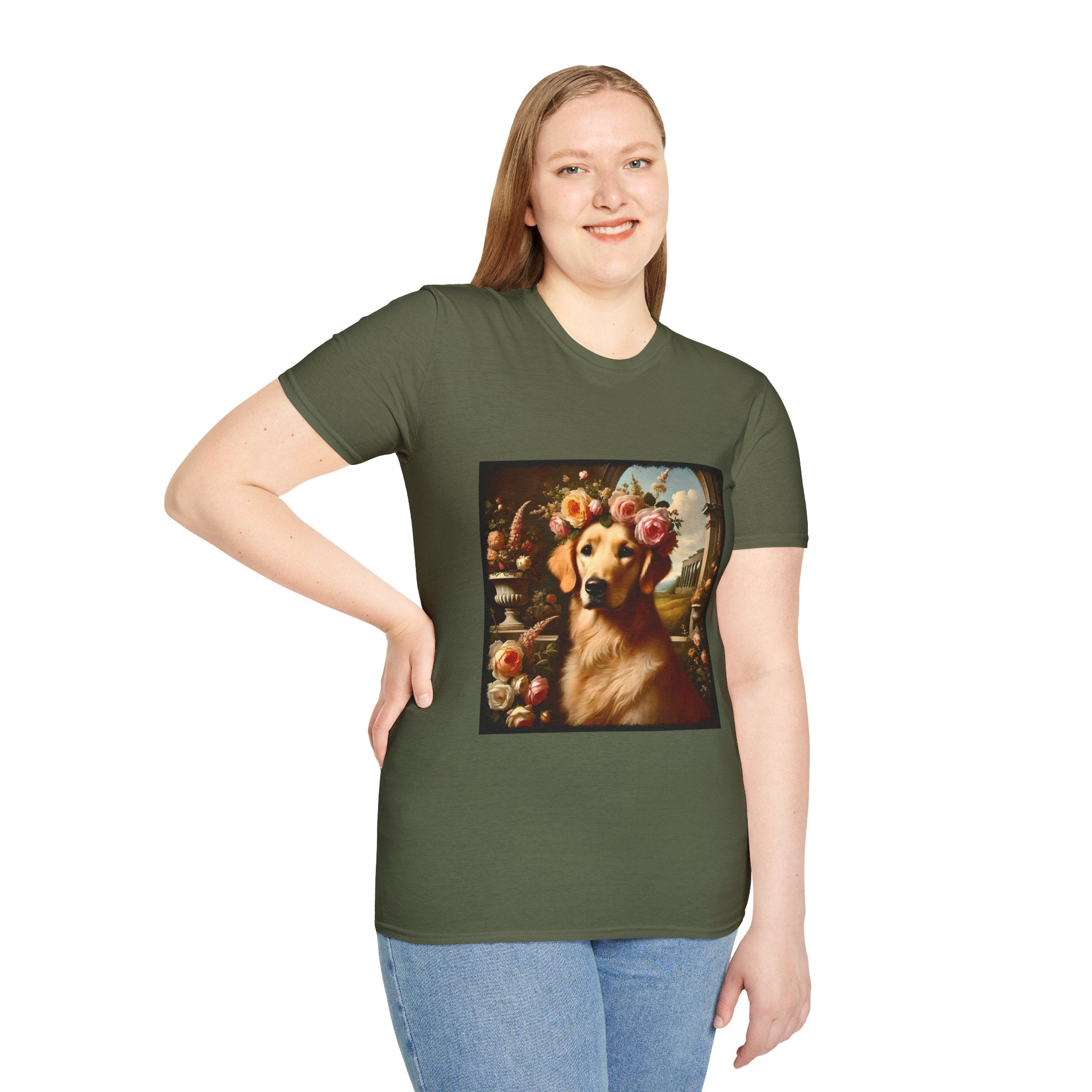 Golden Retriever Garden Bliss | Unisex Dog T-Shirt
