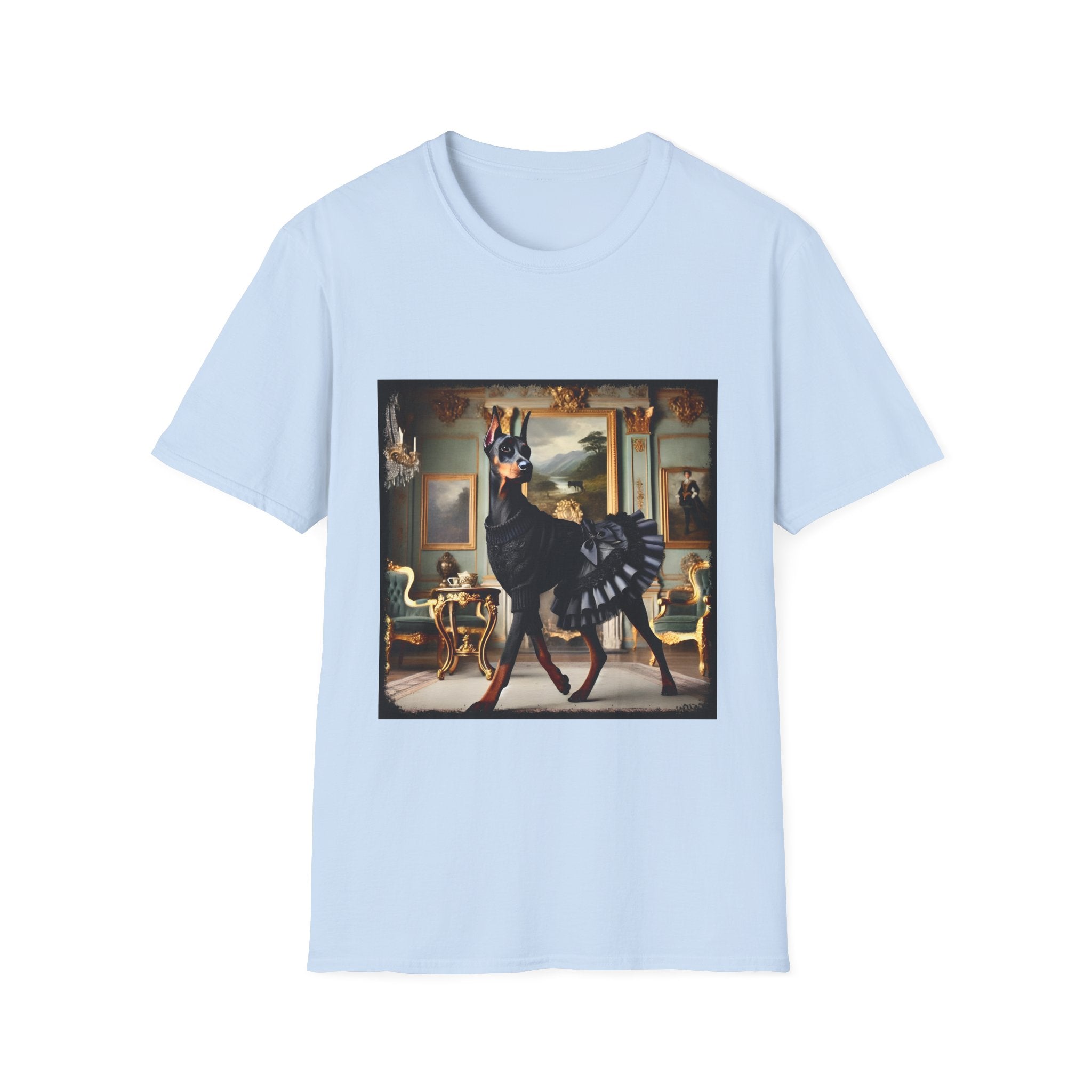 Doberman Pinscher Runway Rich | Unisex Dog T-Shirt