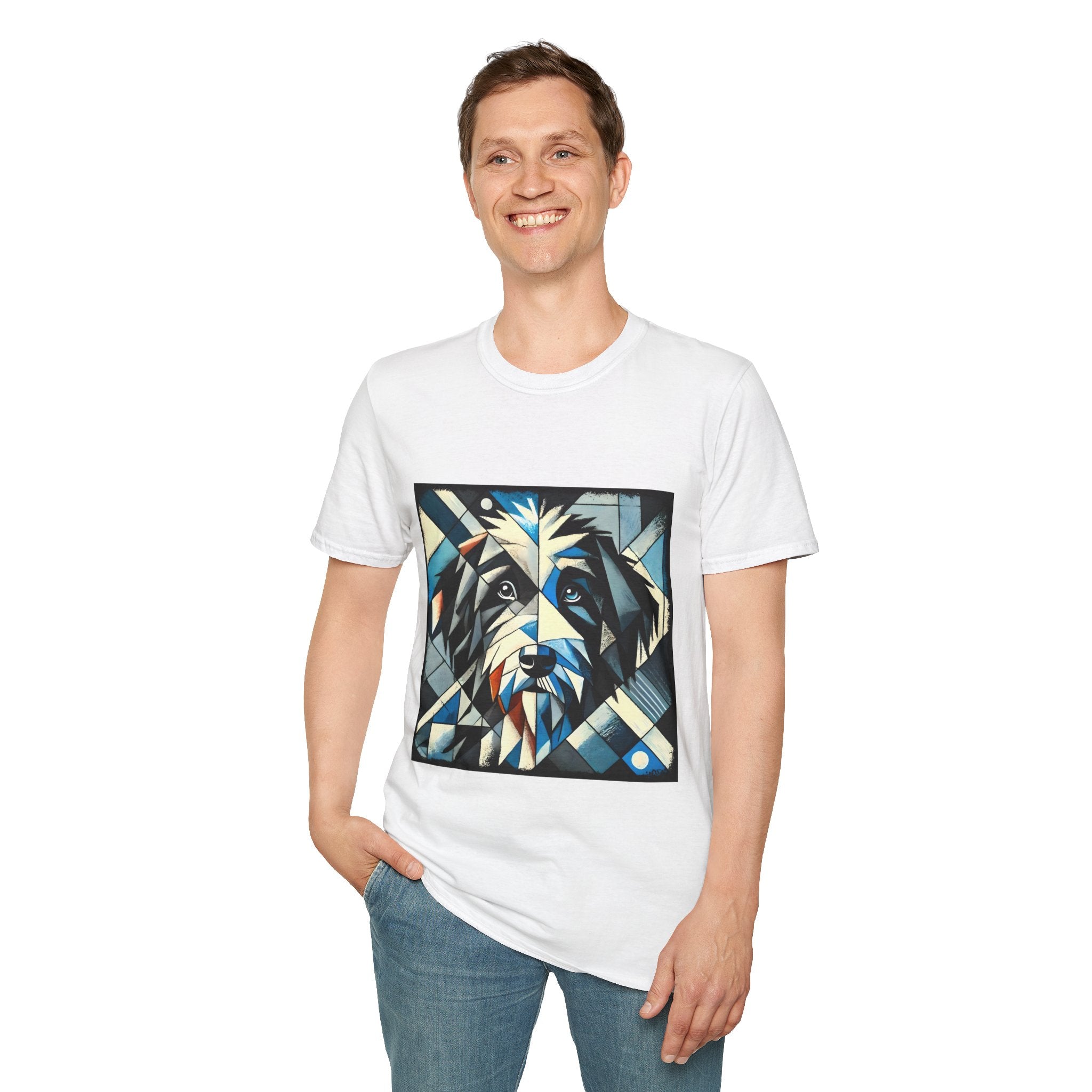 Bernedoodle Blue Geometric | Unisex Dog T-Shirt