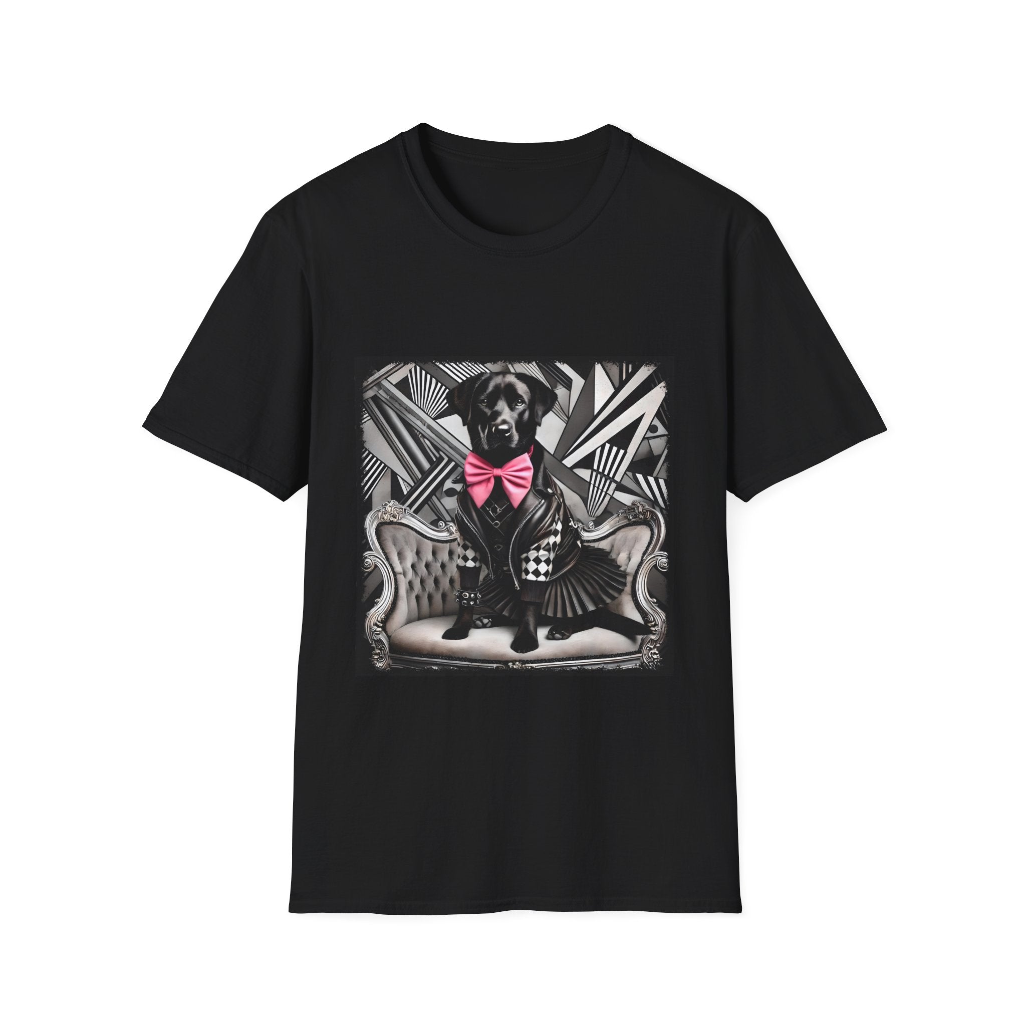 Labrador Retriever B&W Pink Bow Bold | Unisex Dog T-Shirt