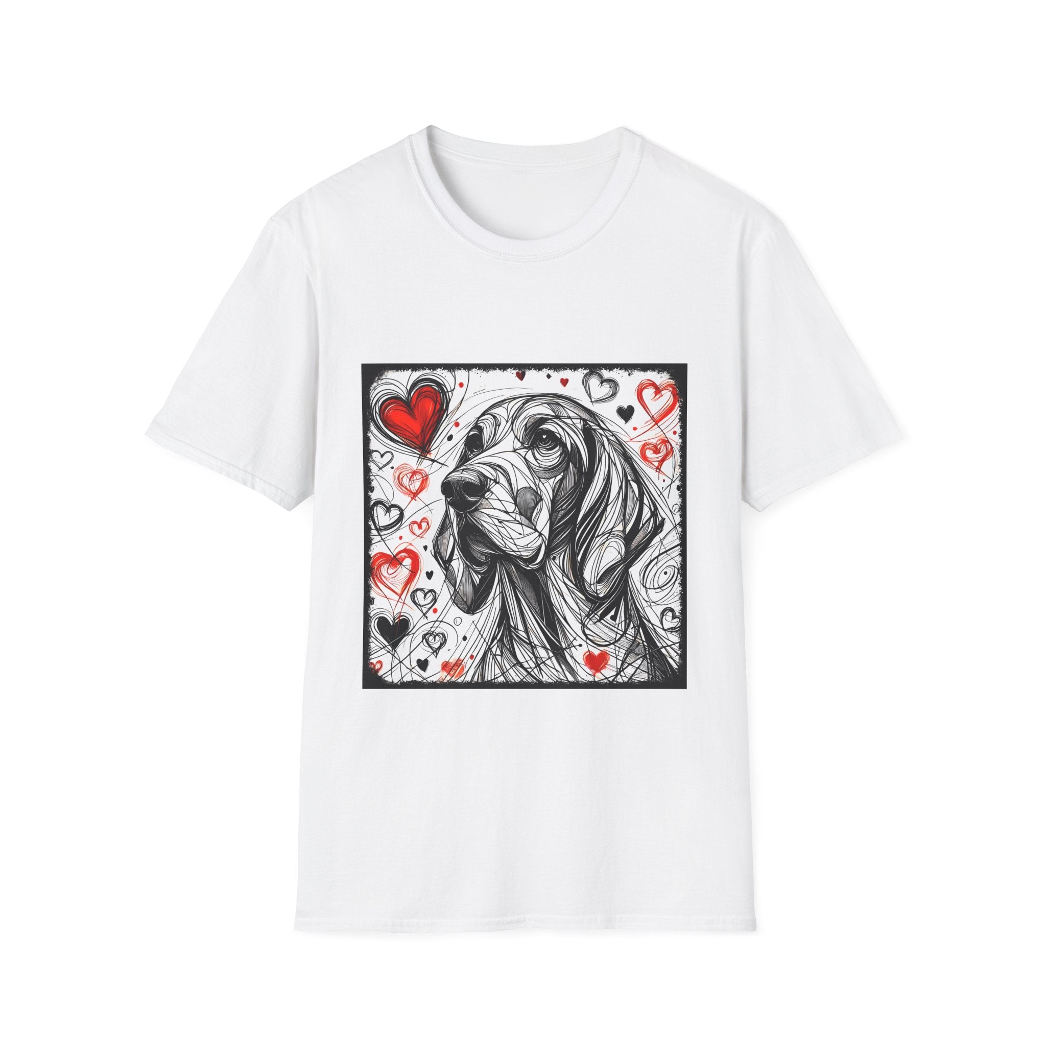 Coonhound Bold Heart Sketch | Unisex Dog T-Shirt