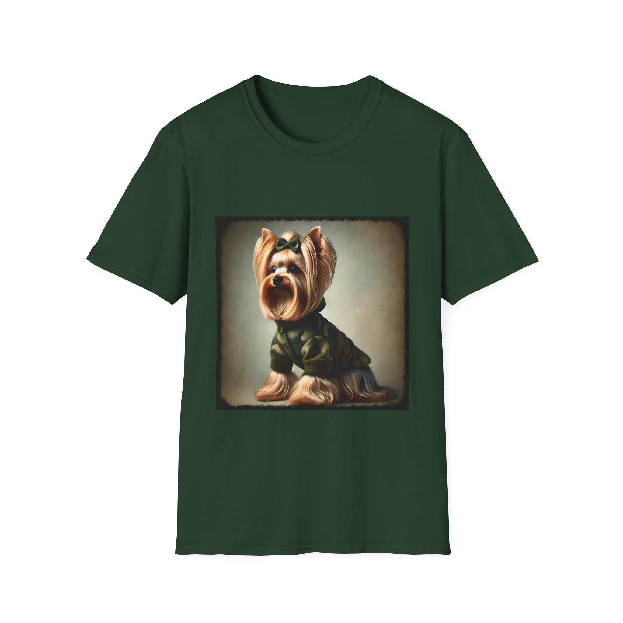 Yorkshire Terrier Green Camo Cutie | Unisex Dog T-Shirt