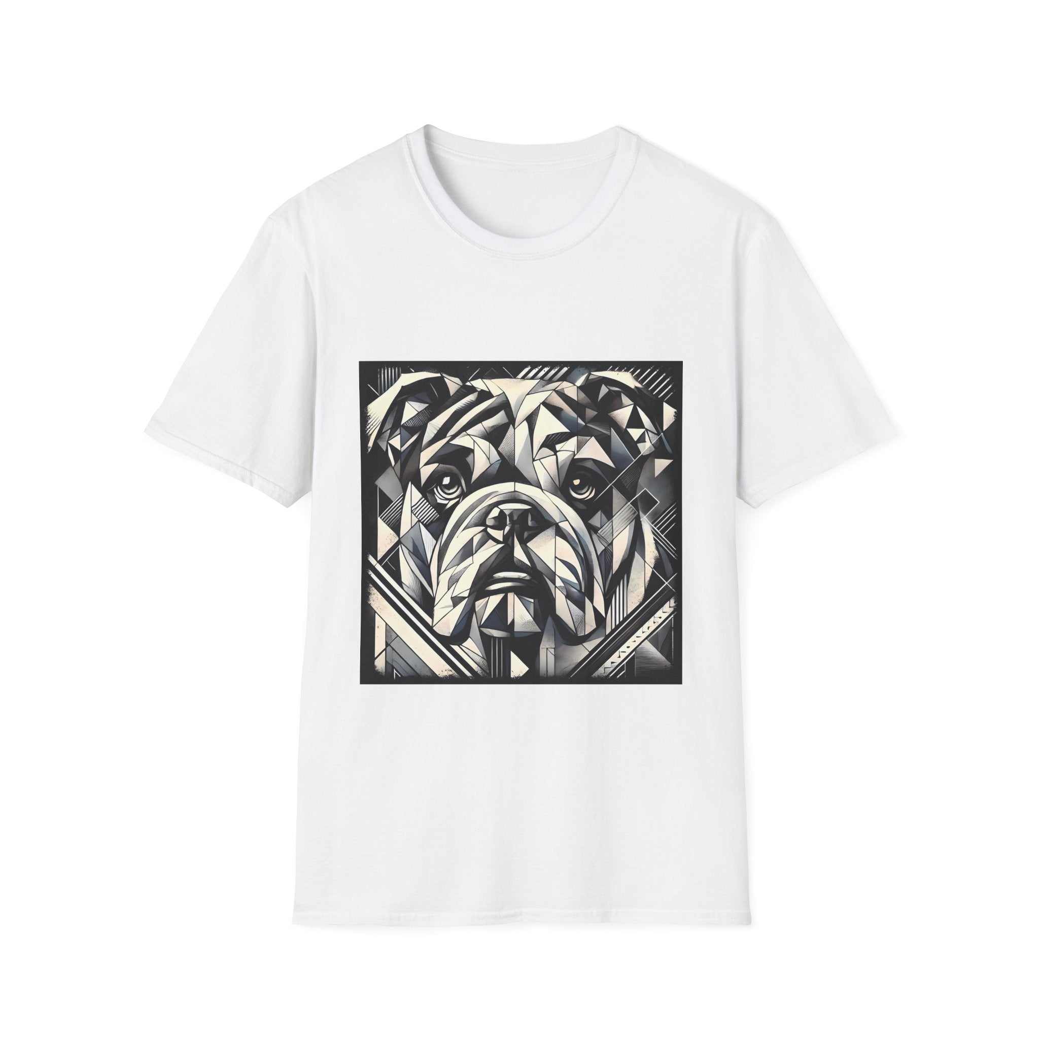 Bulldog B&W Geometric | Unisex Dog T-Shirt