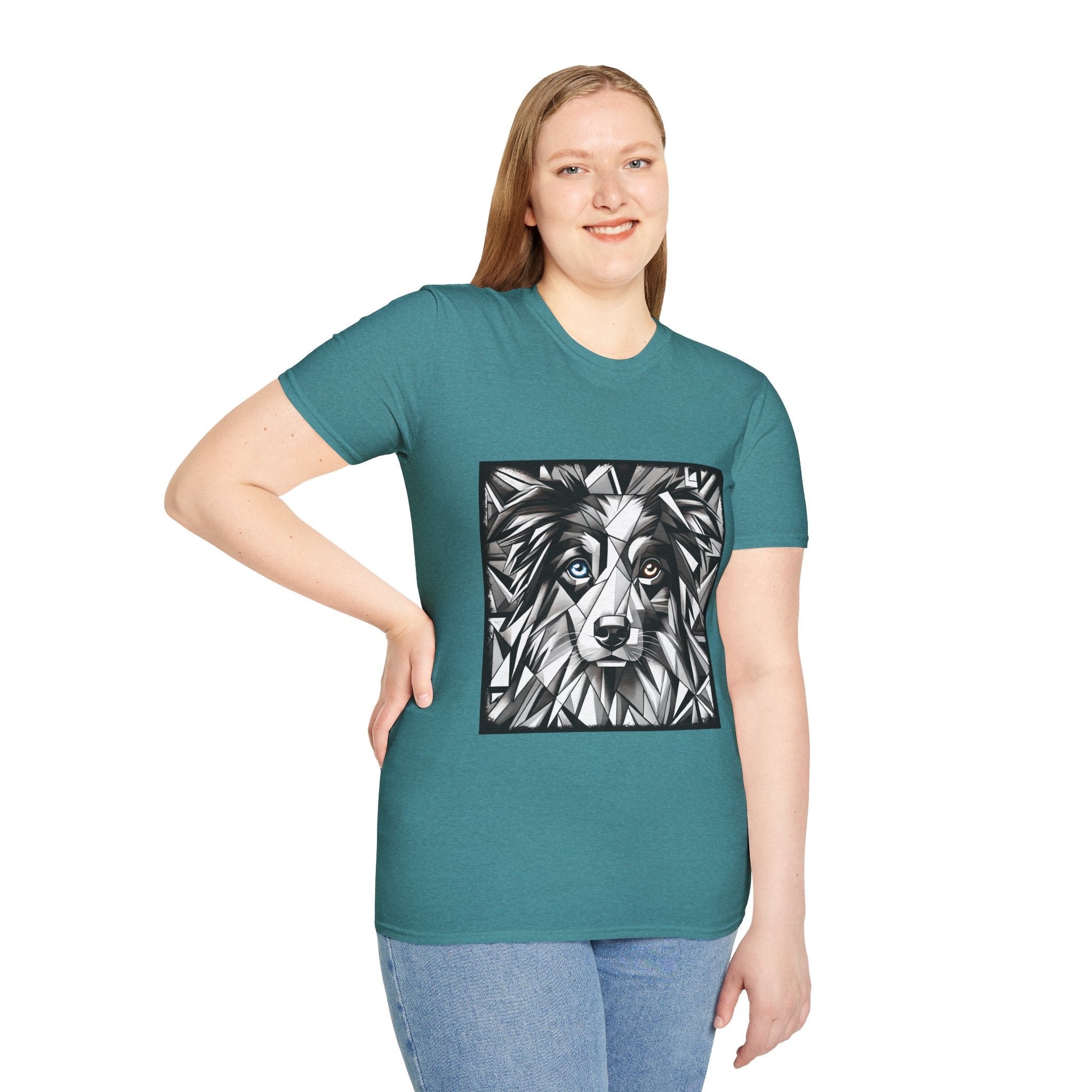 Australian Shepherd Bold Eyes Geometric | Unisex Dog T-Shirt