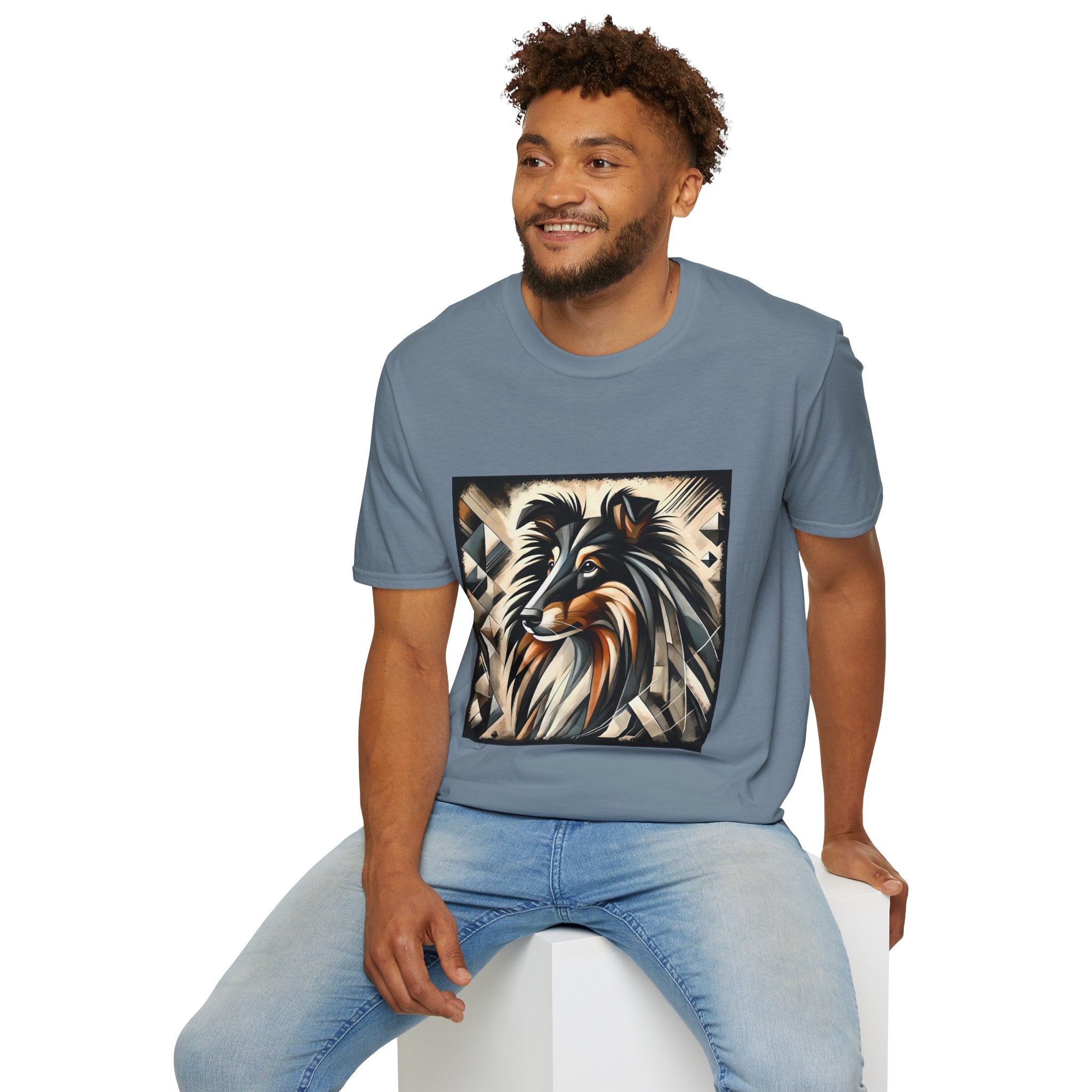 Collie Bold Geometric | Unisex Dog T-Shirt