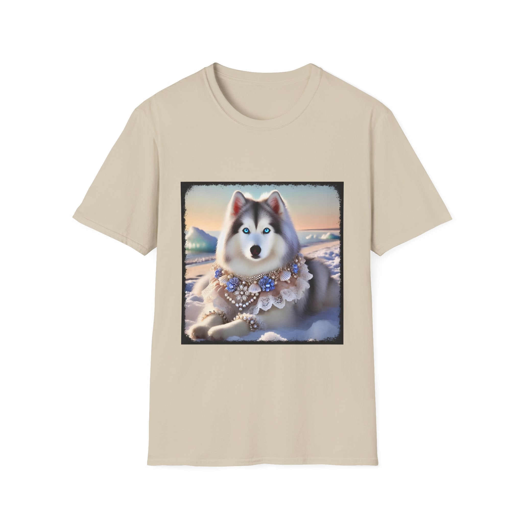 Stylish Siberian Husky graphic cotton shirt