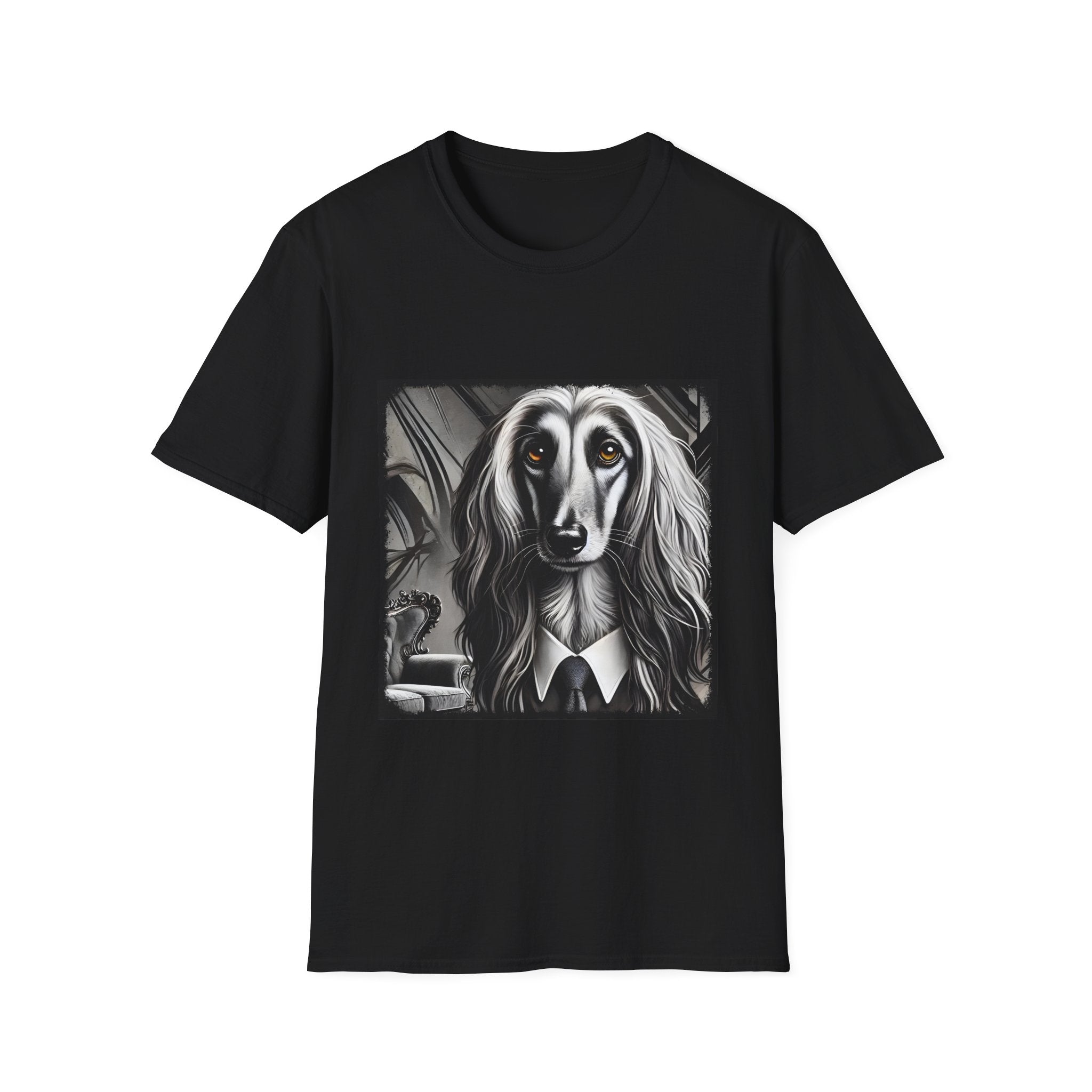 Afghan Hound B&W Bold Eyes | Unisex Dog T-Shirt