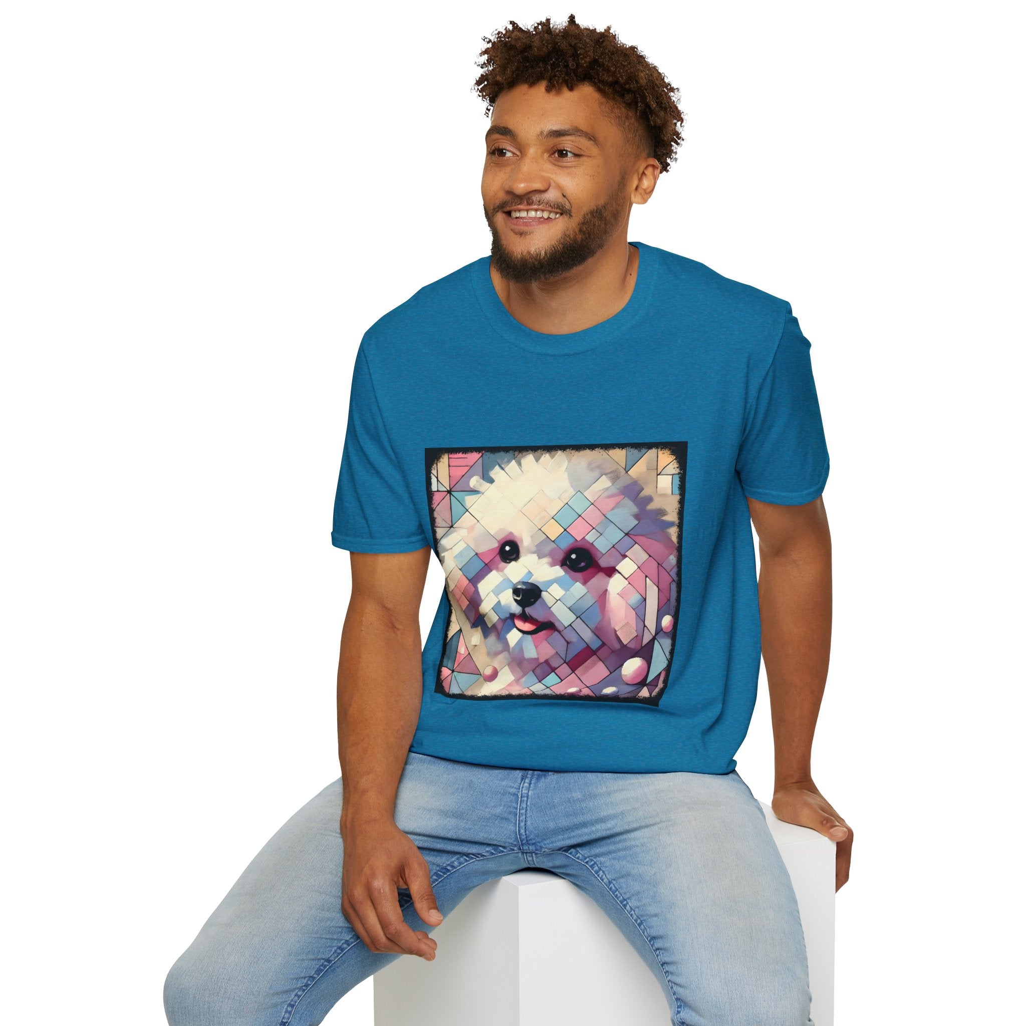 Bichon Frise Pastel Geometric | Unisex Dog T-Shirt