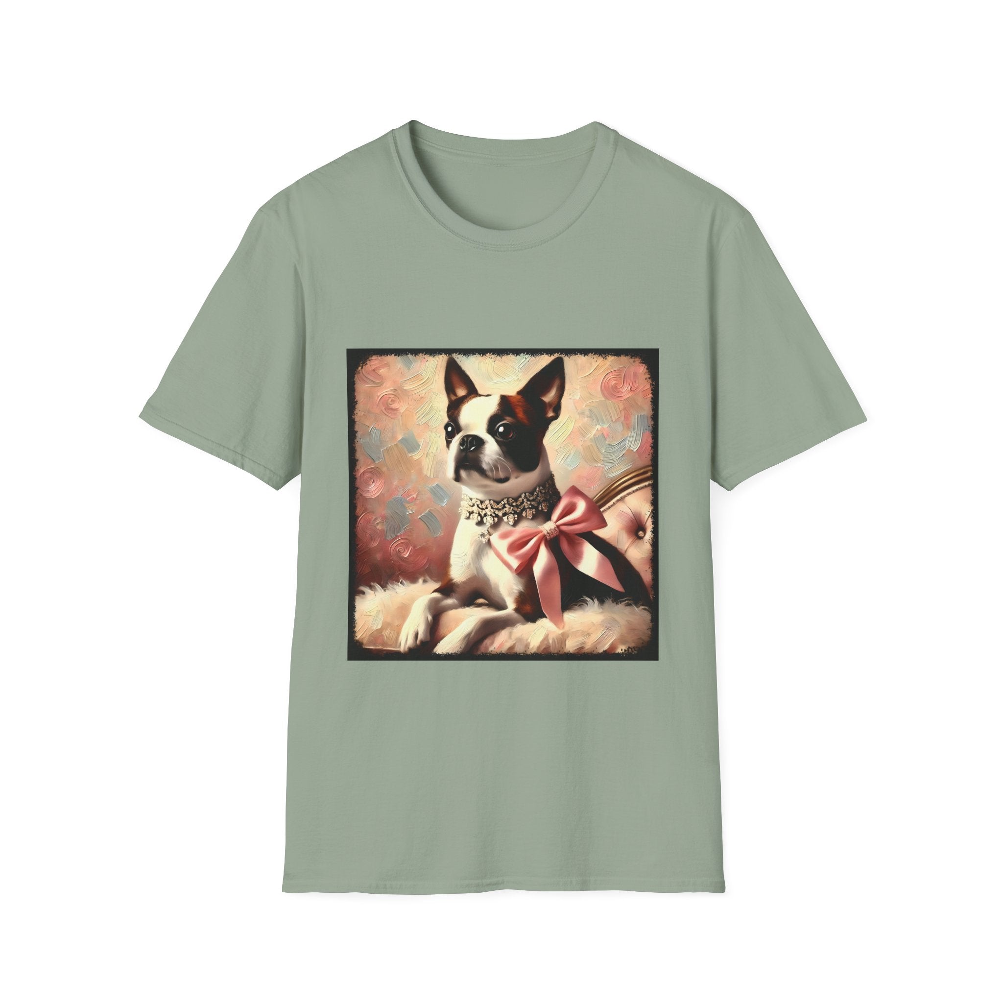 Boston Terrier Pink Bow Classic | Unisex Dog T-Shirt