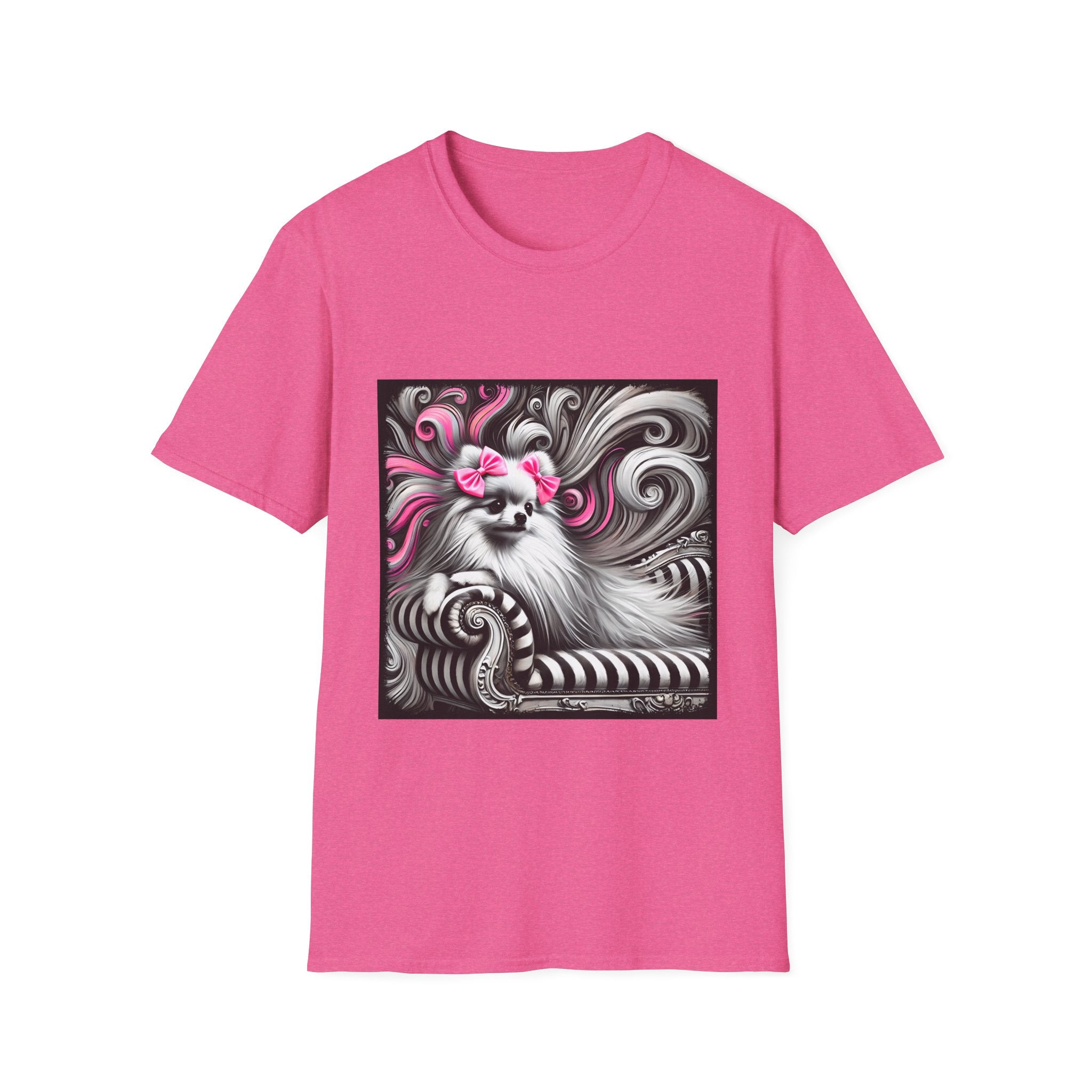 Pomeranian B&W Pink Bows | Unisex Dog T-Shirt