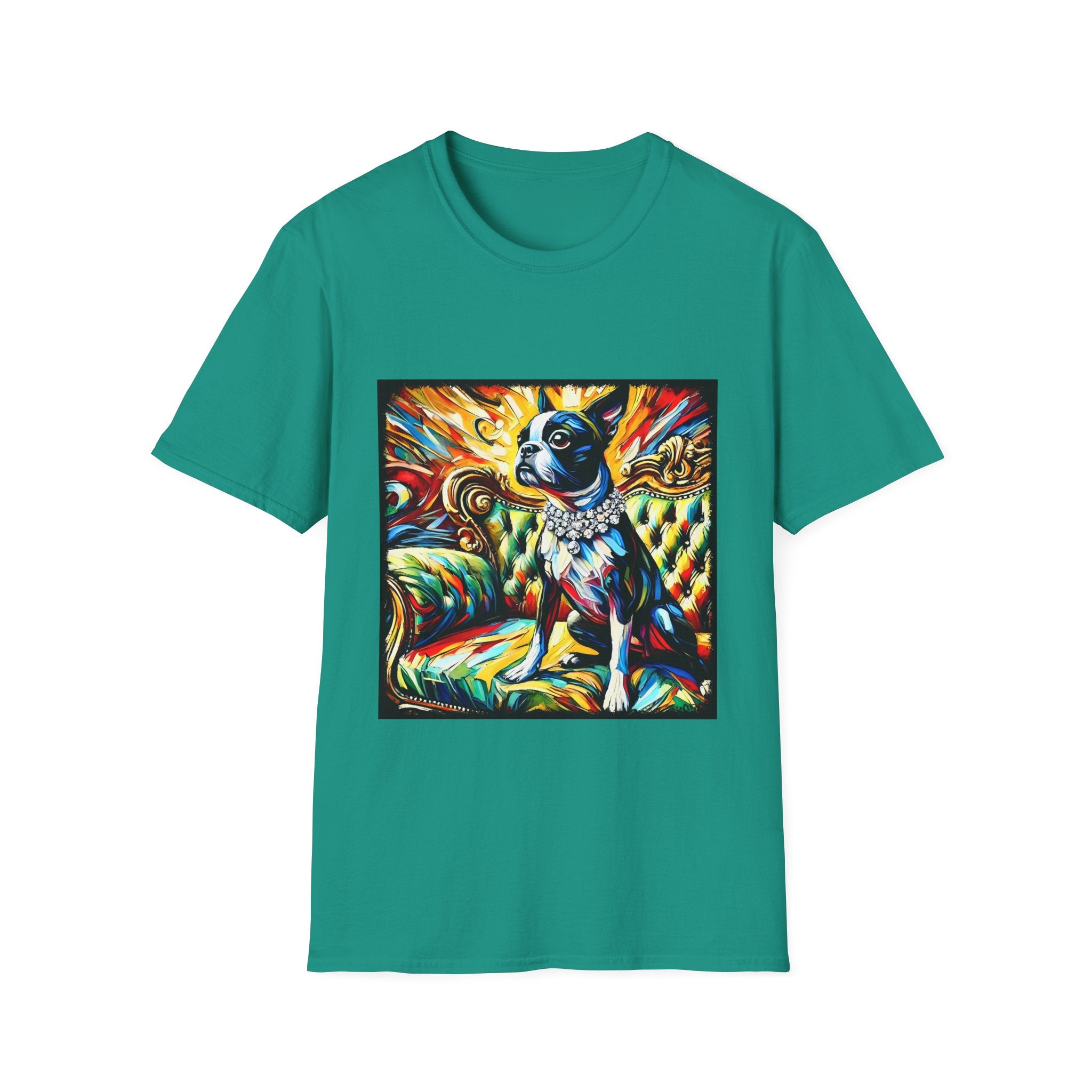 Boston Terrier Sunburst Swirl | Unisex Dog T-Shirt