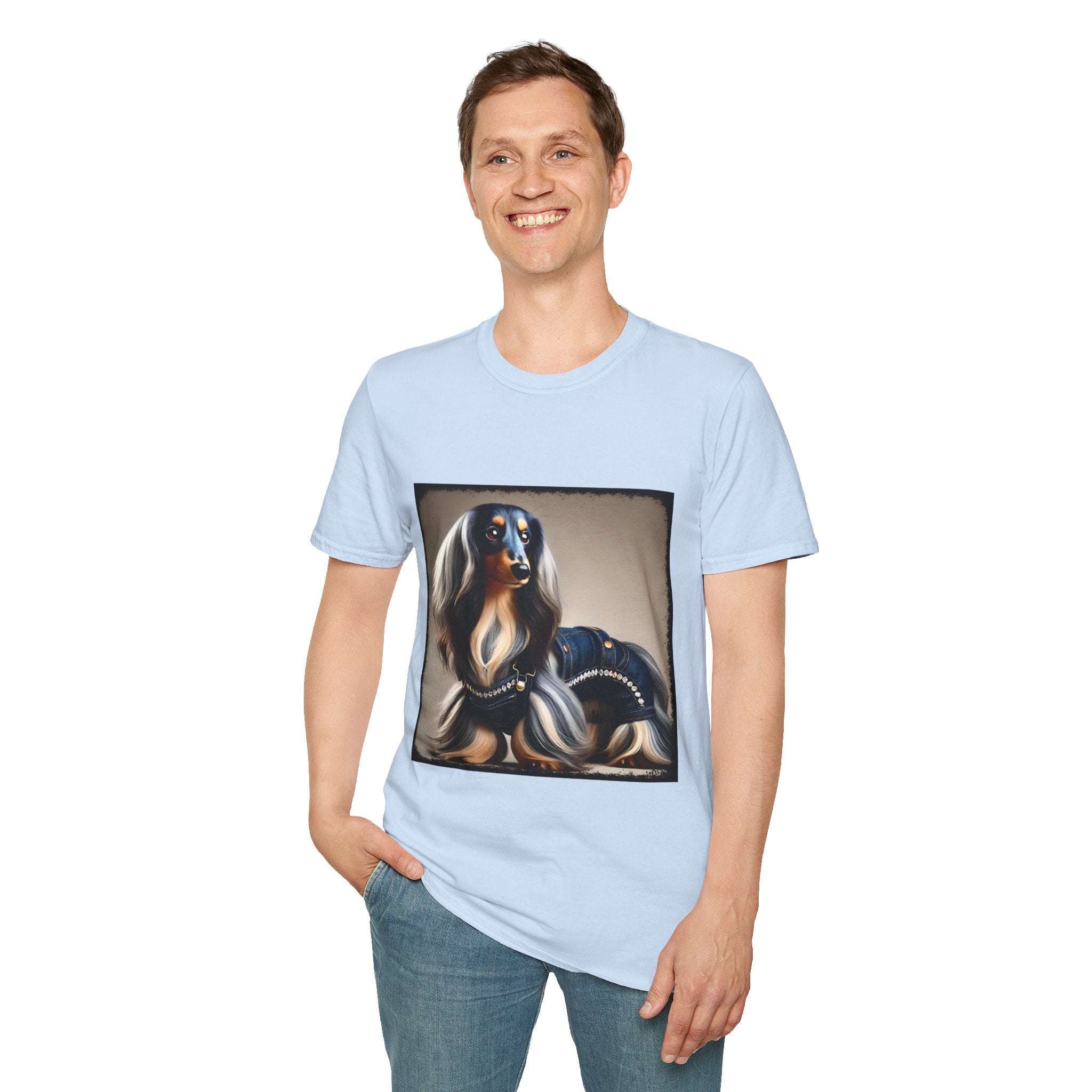 Dachshund Denim Diva | Unisex Dog T-Shirt