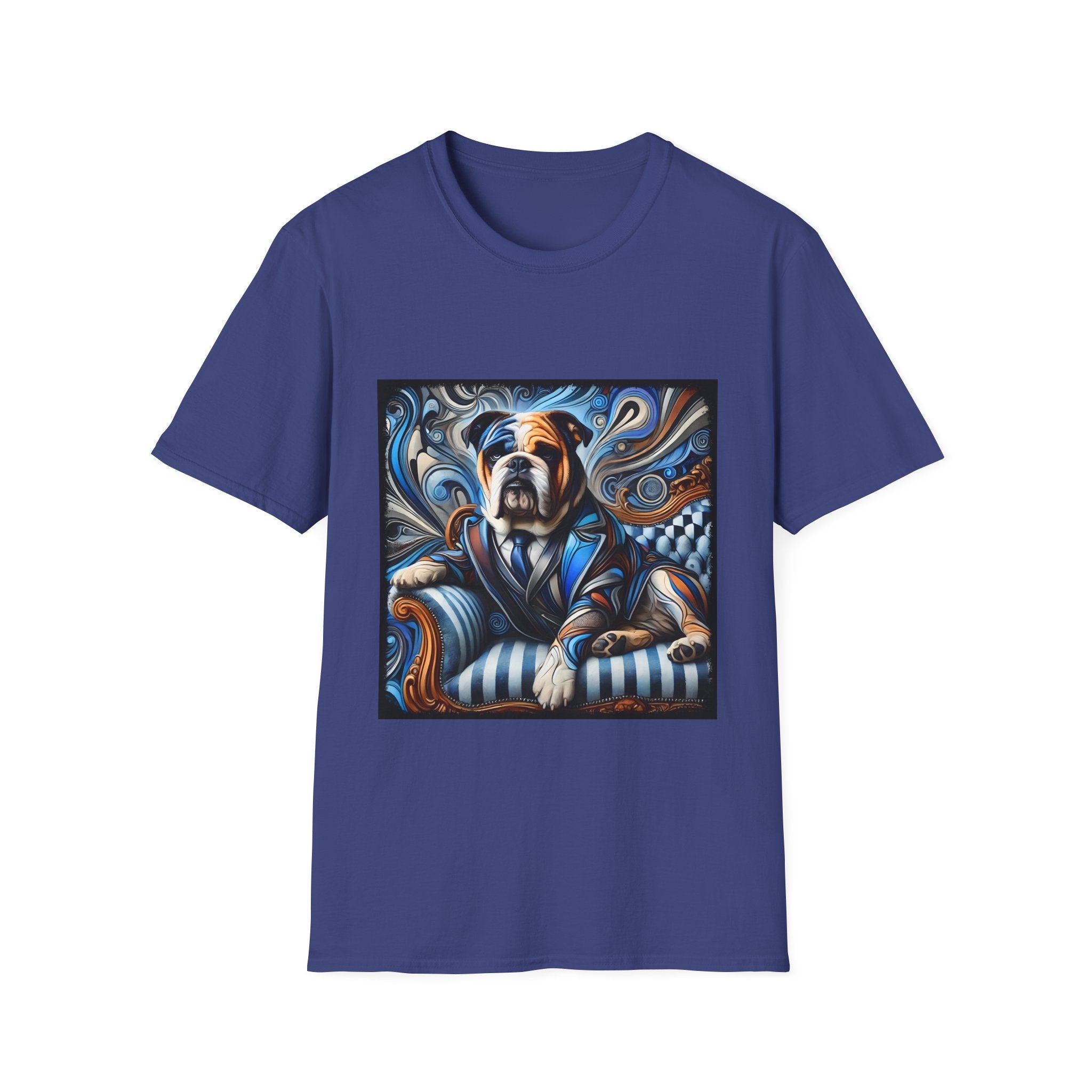 Bulldog Blue Swirl | Unisex Dog T-Shirt