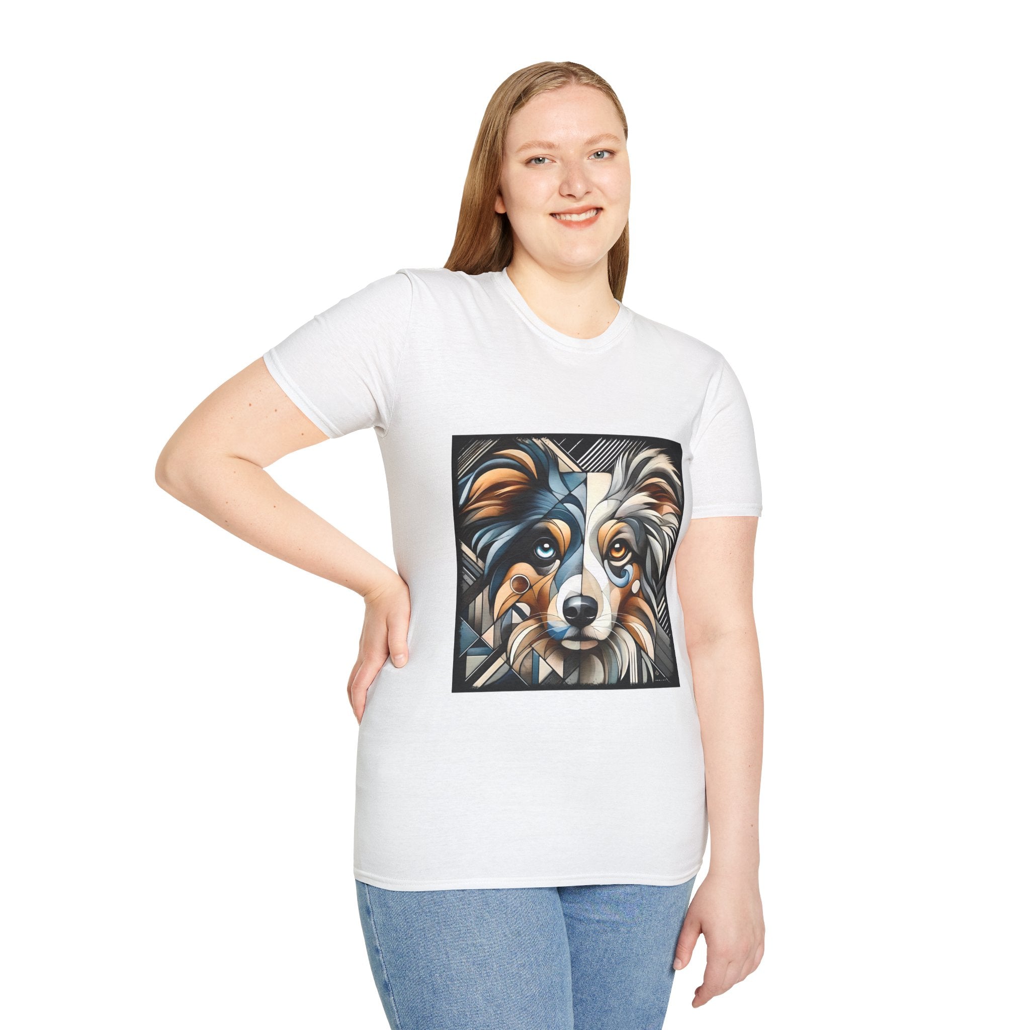 Miniature American Shepherd Merle Geometric | Unisex Dog T-Shirt