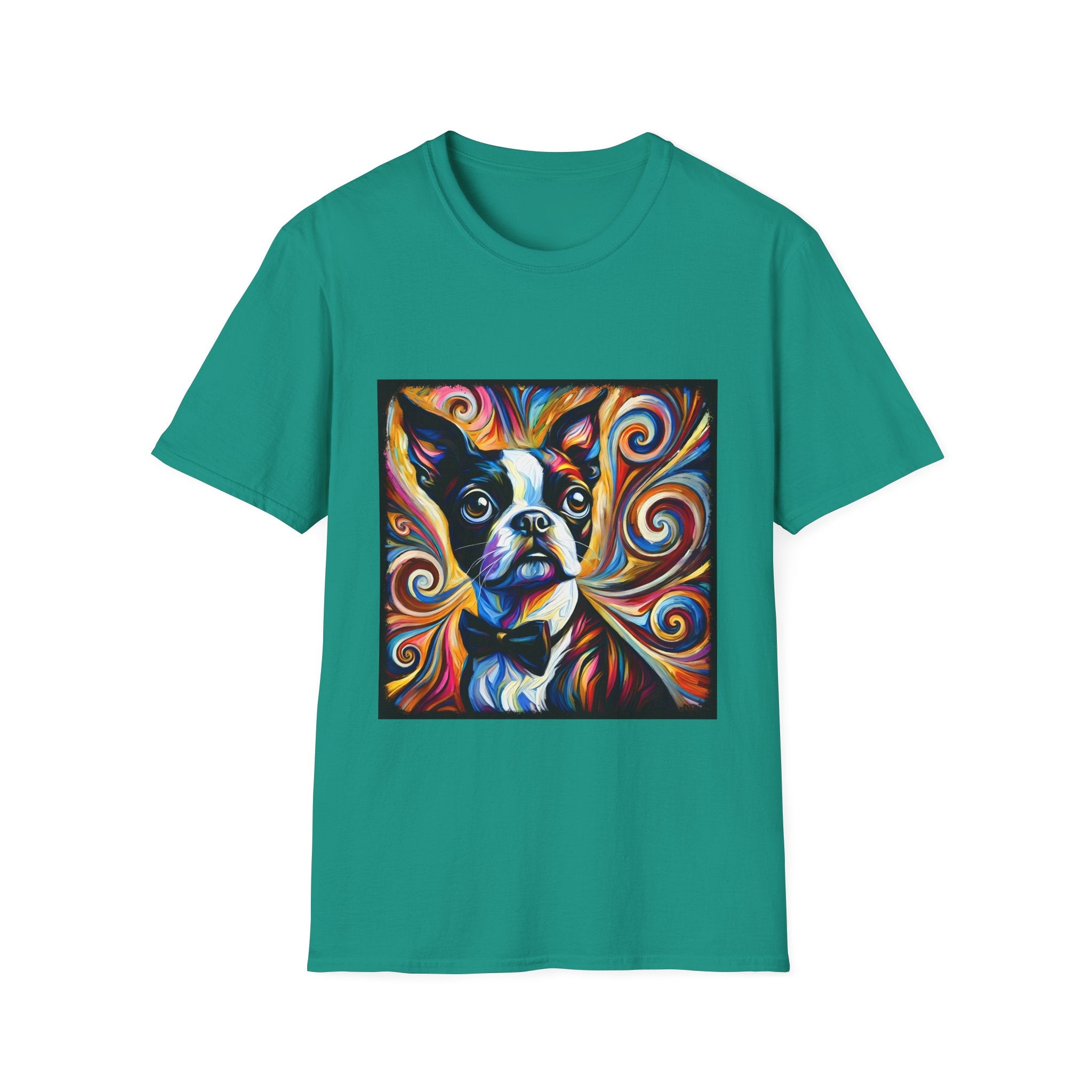 Boston Terrier Bowtie Swirl | Unisex Dog T-Shirt