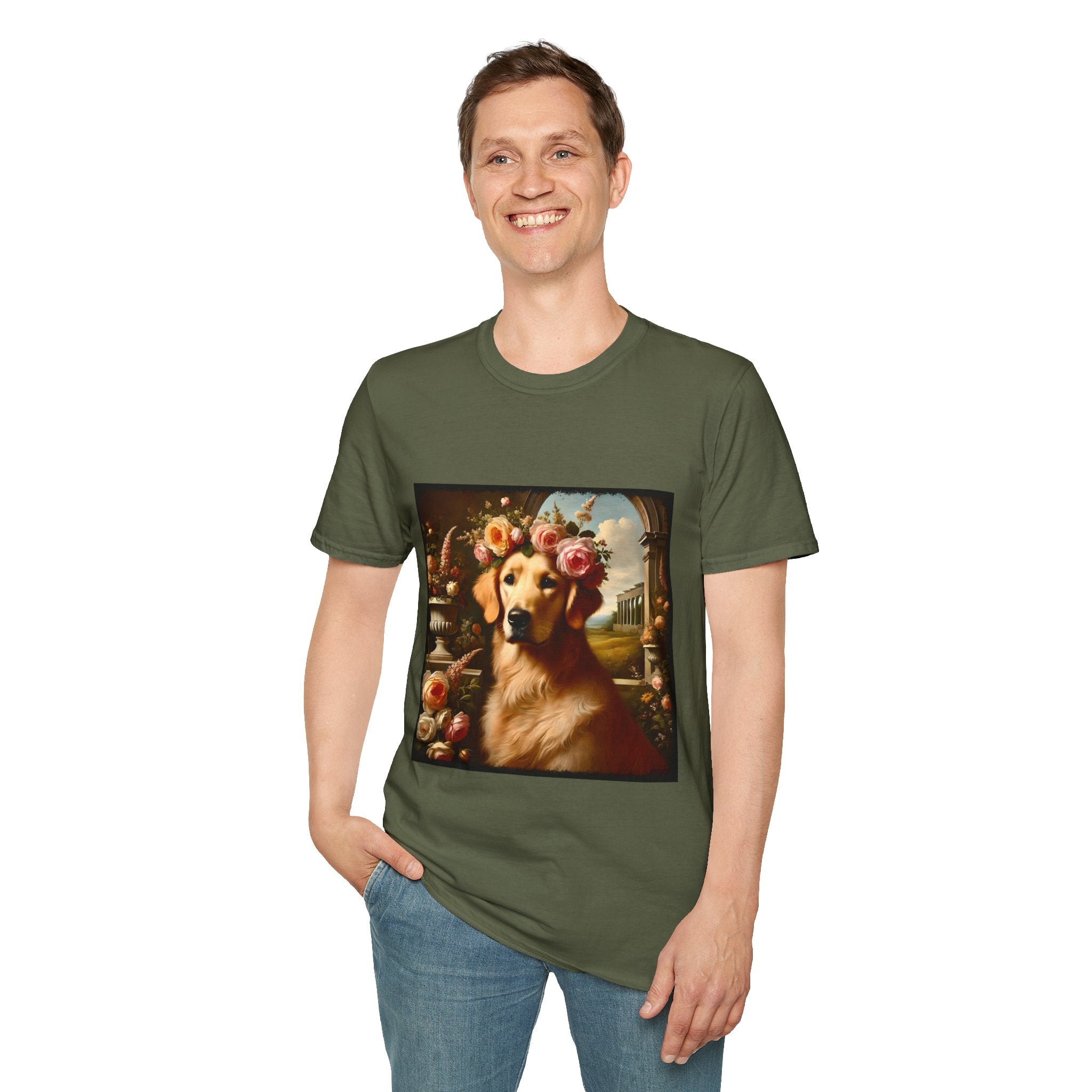 Golden Retriever Garden Bliss | Unisex Dog T-Shirt