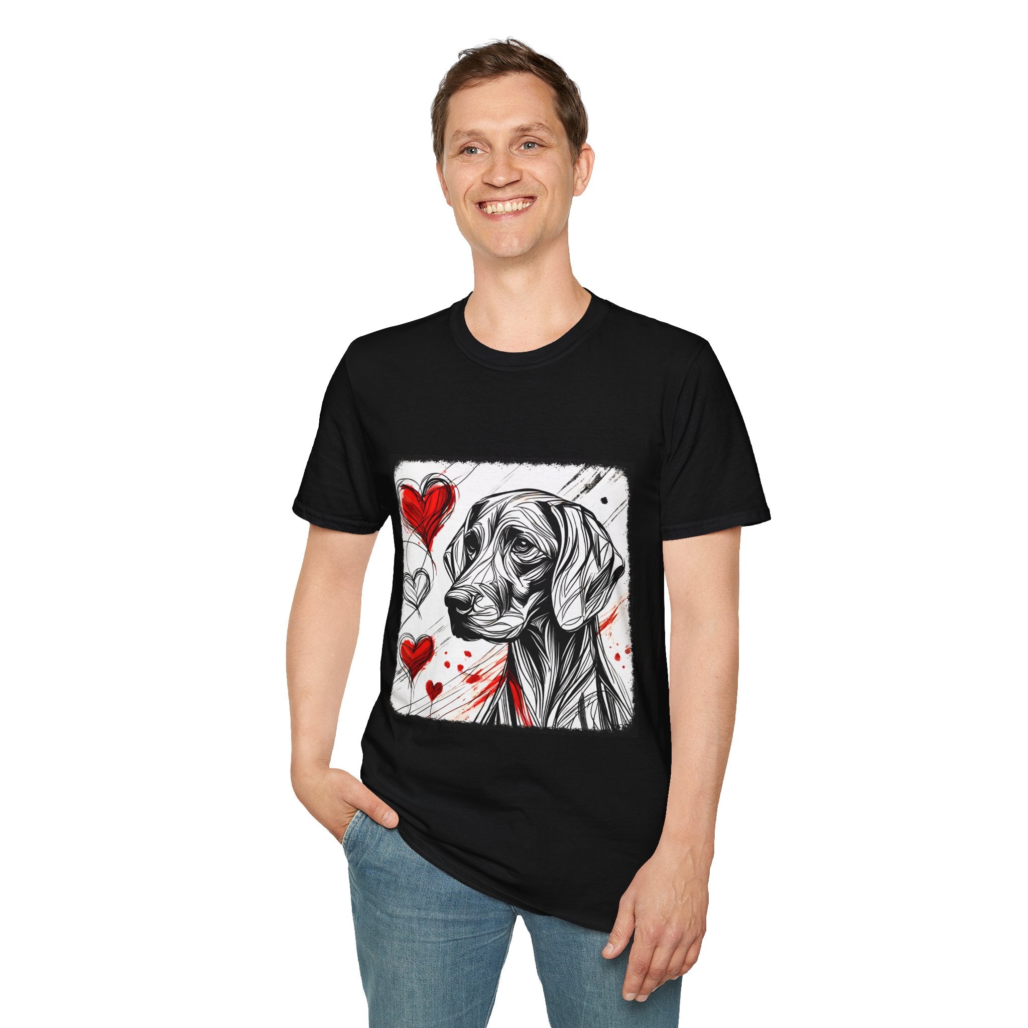 Weimaraner Bold Heart Sketch | Unisex Dog T-Shirt