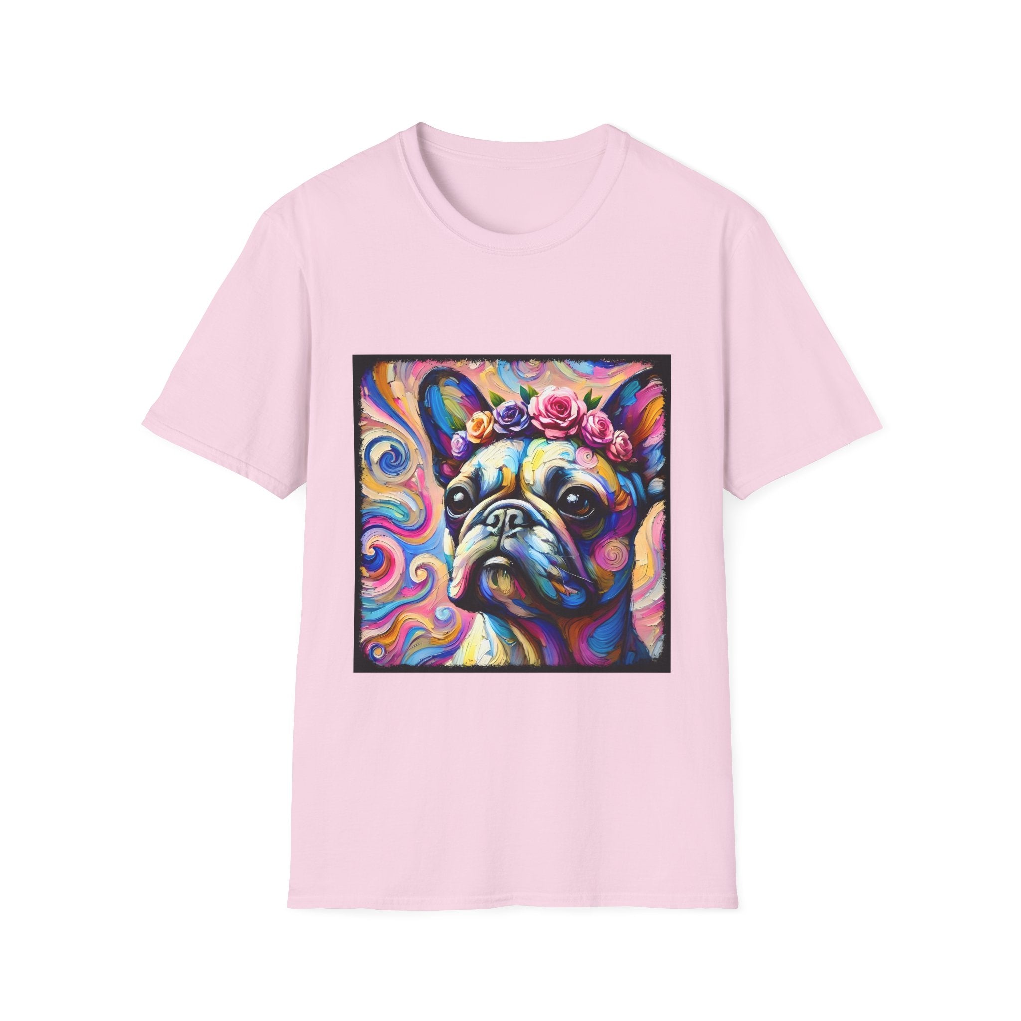 French Bulldog Rose Crown Swirl | Unisex Dog T-Shirt