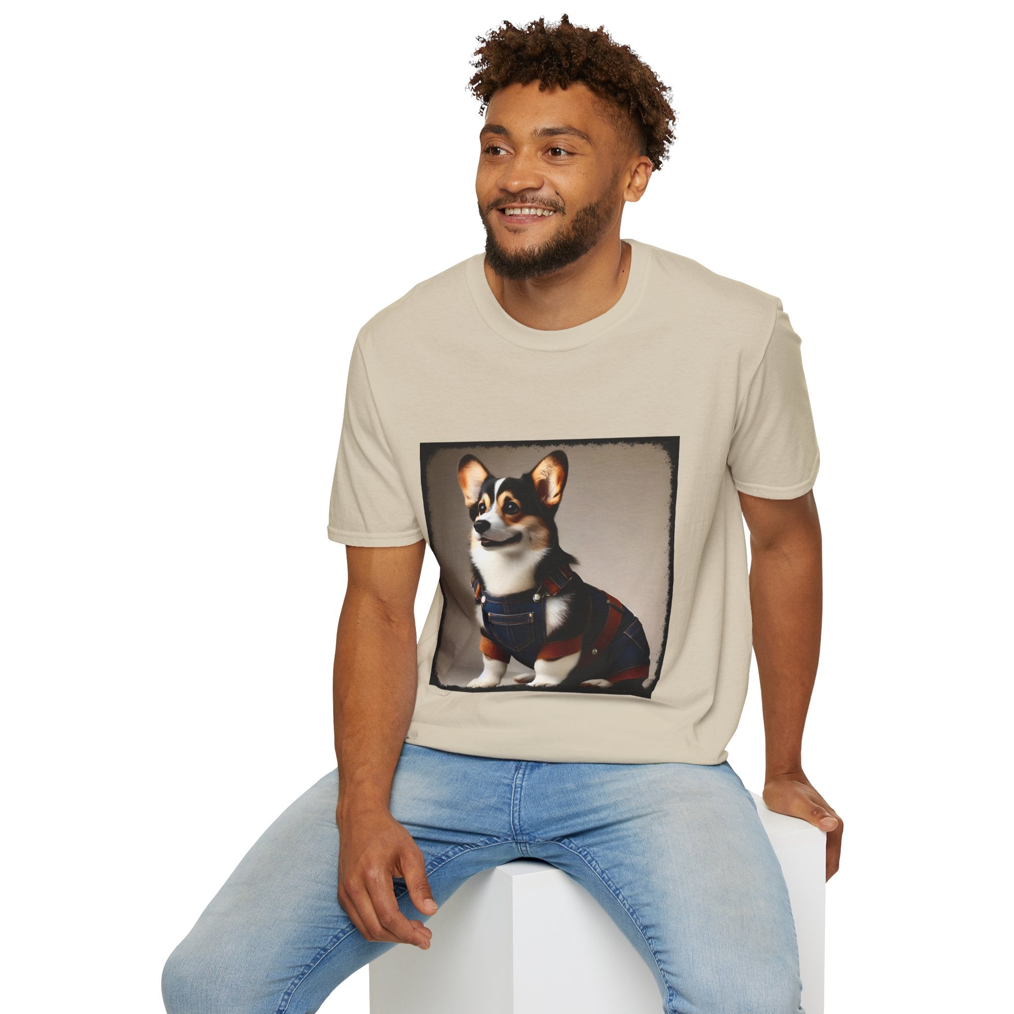 Pembroke Welsh Corgi Denim Dude | Unisex Dog T-Shirt