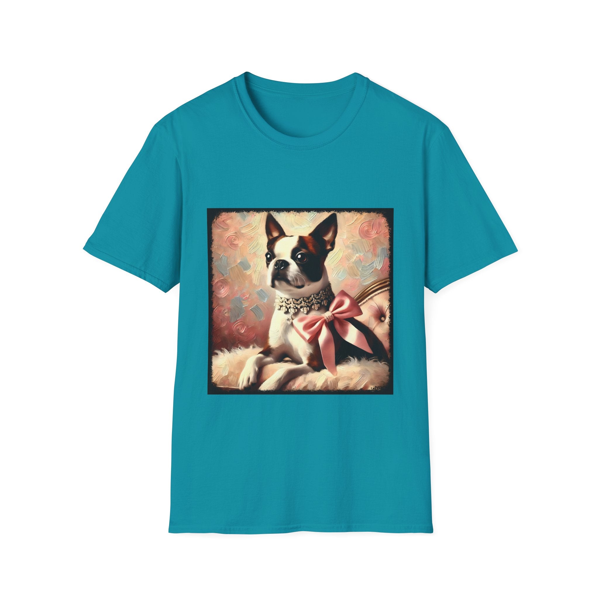 Boston Terrier Pink Bow Classic | Unisex Dog T-Shirt