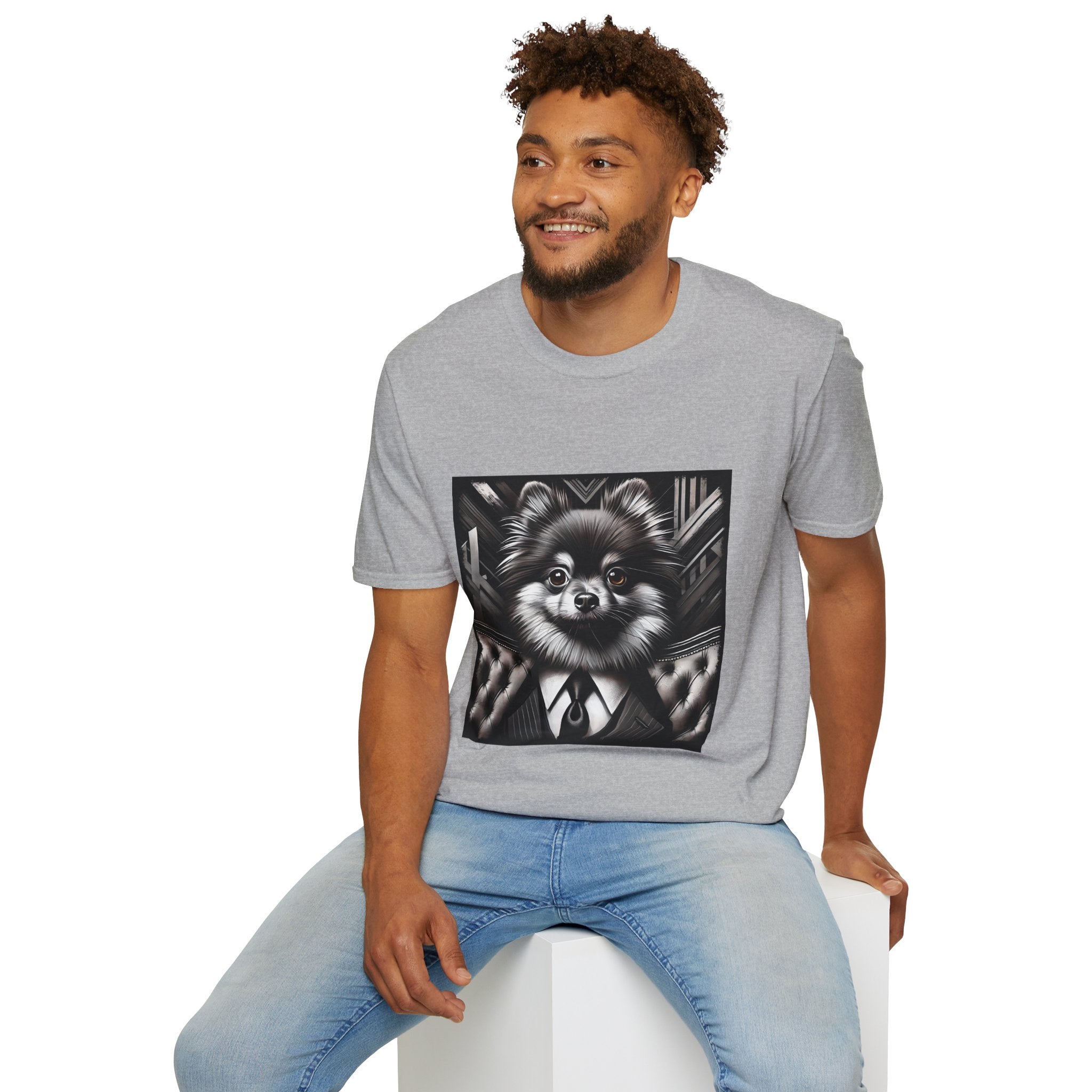 Pomeranian B&W Bold Eyes | Unisex Dog T-Shirt