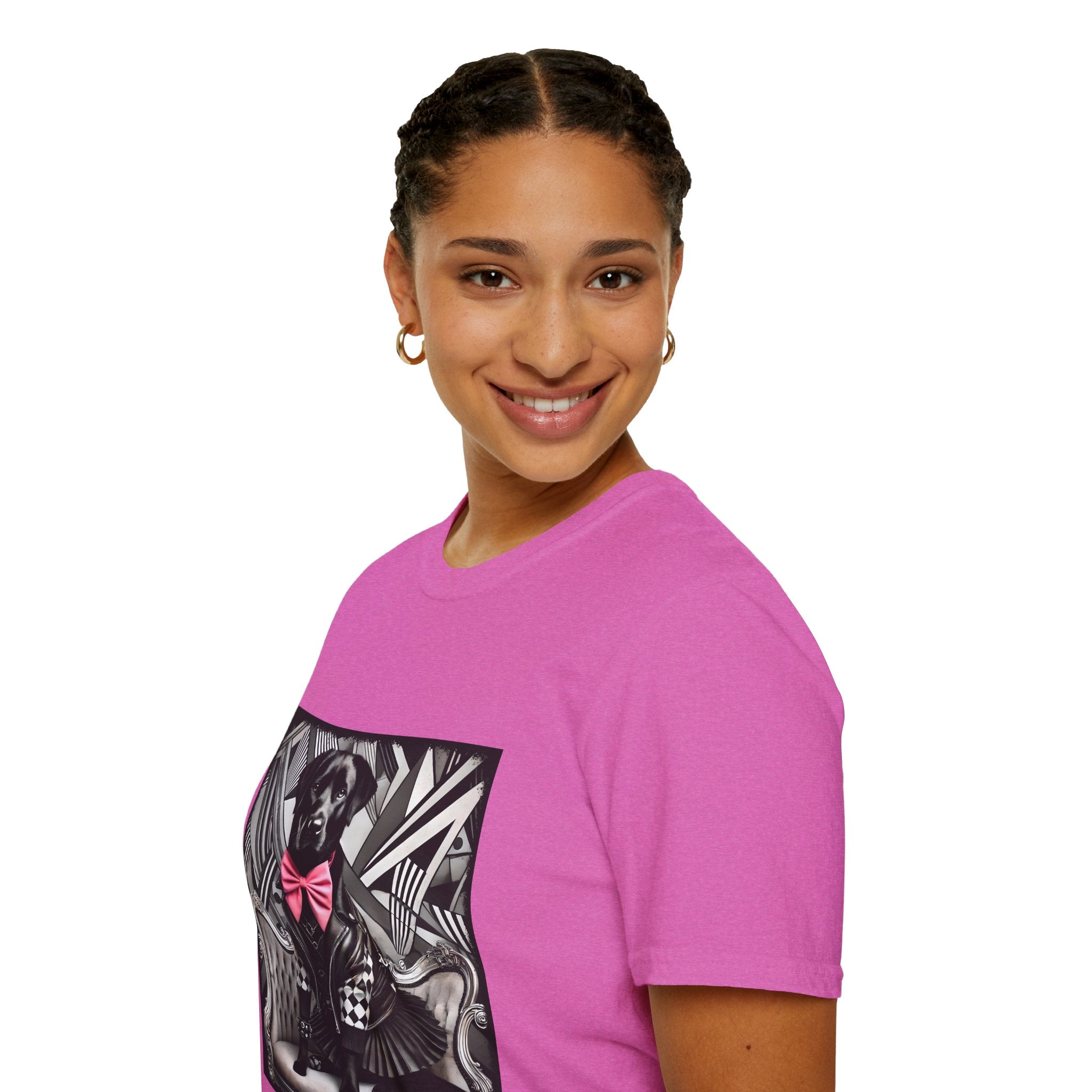 Labrador Retriever B&W Pink Bow Bold | Unisex Dog T-Shirt