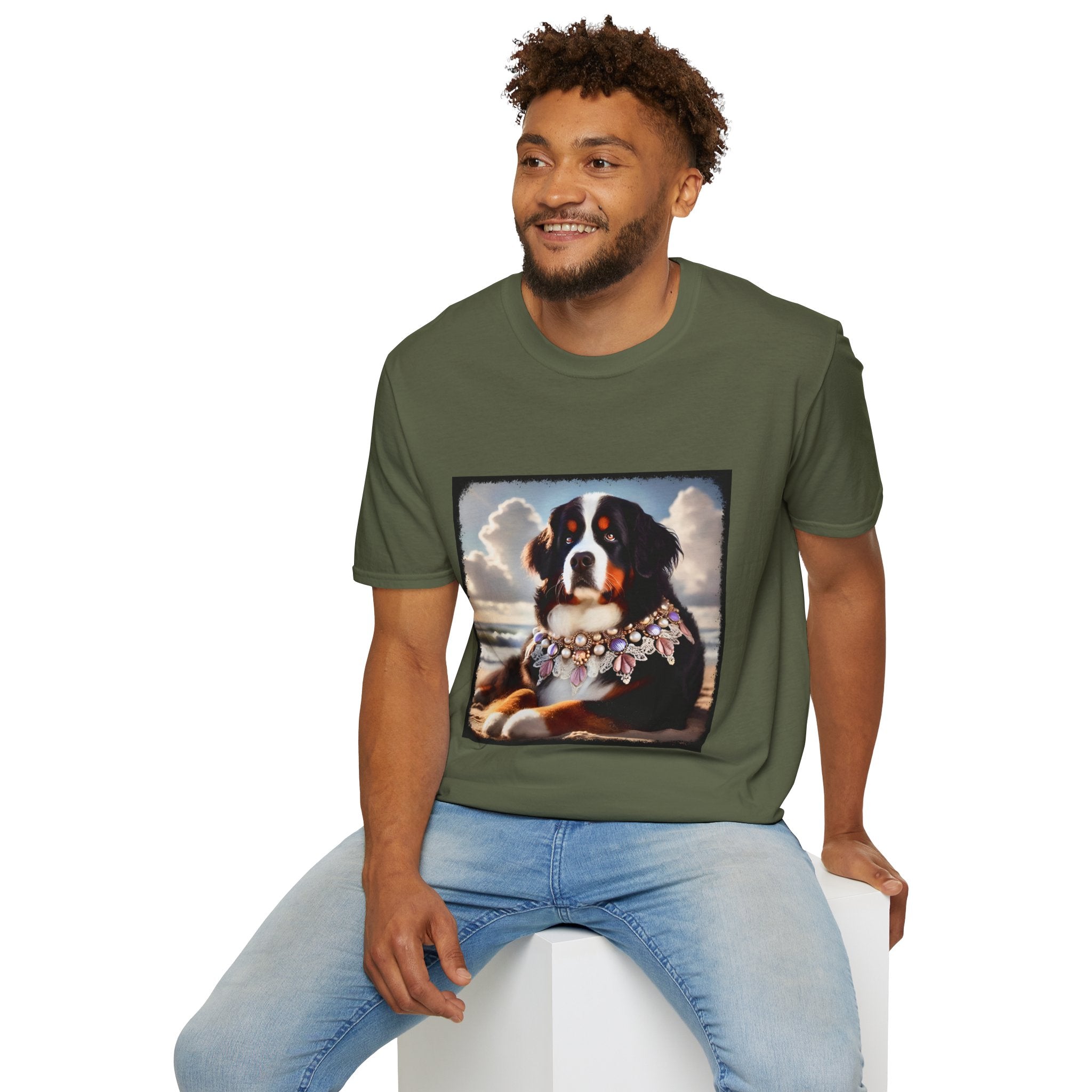 Bernese Mountain Dog Beach Belle | Unisex Dog T-Shirt