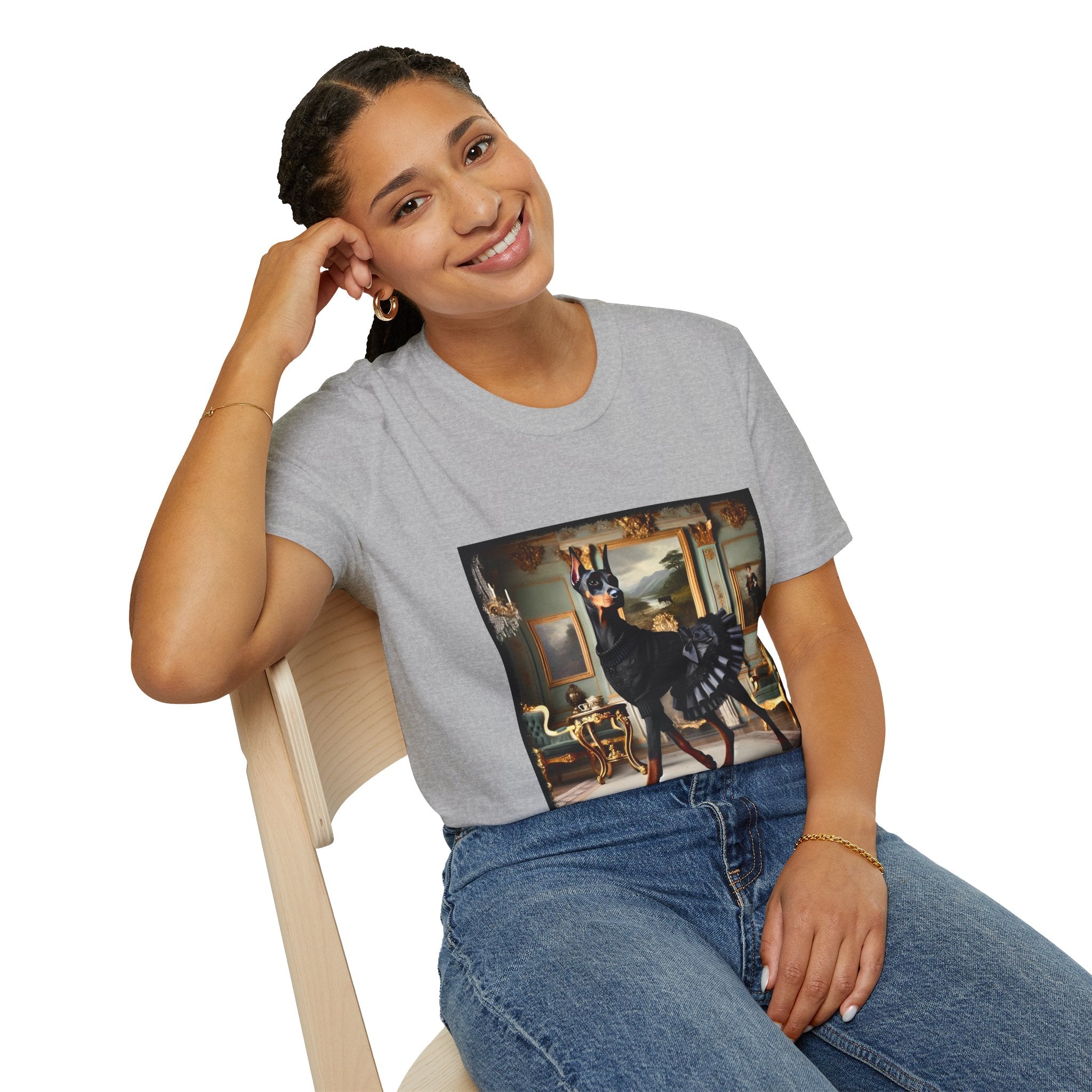Doberman Pinscher Runway Rich | Unisex Dog T-Shirt