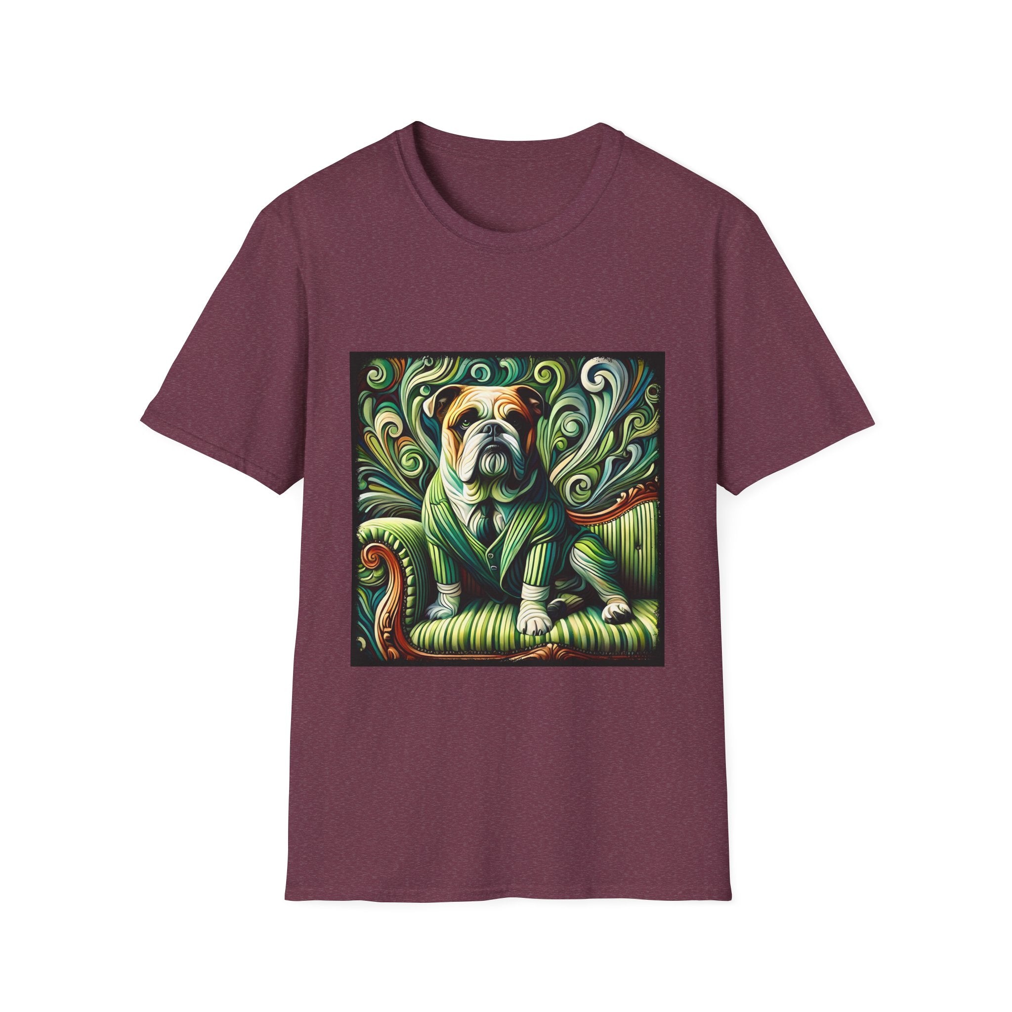 Bulldog Green Swirl | Unisex Dog T-Shirt