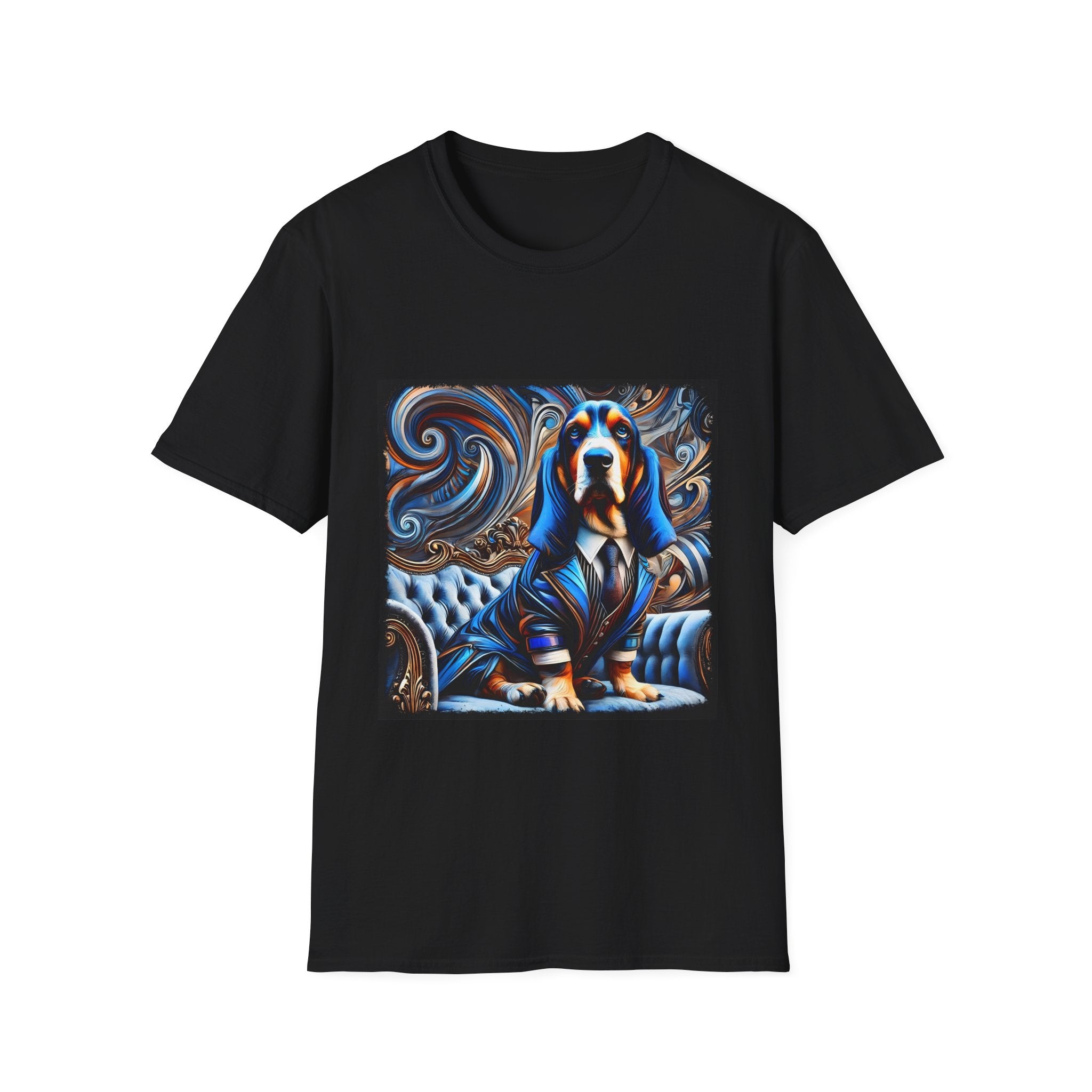 Basset Hound Bold Blue Feels | Unisex Dog T-Shirt