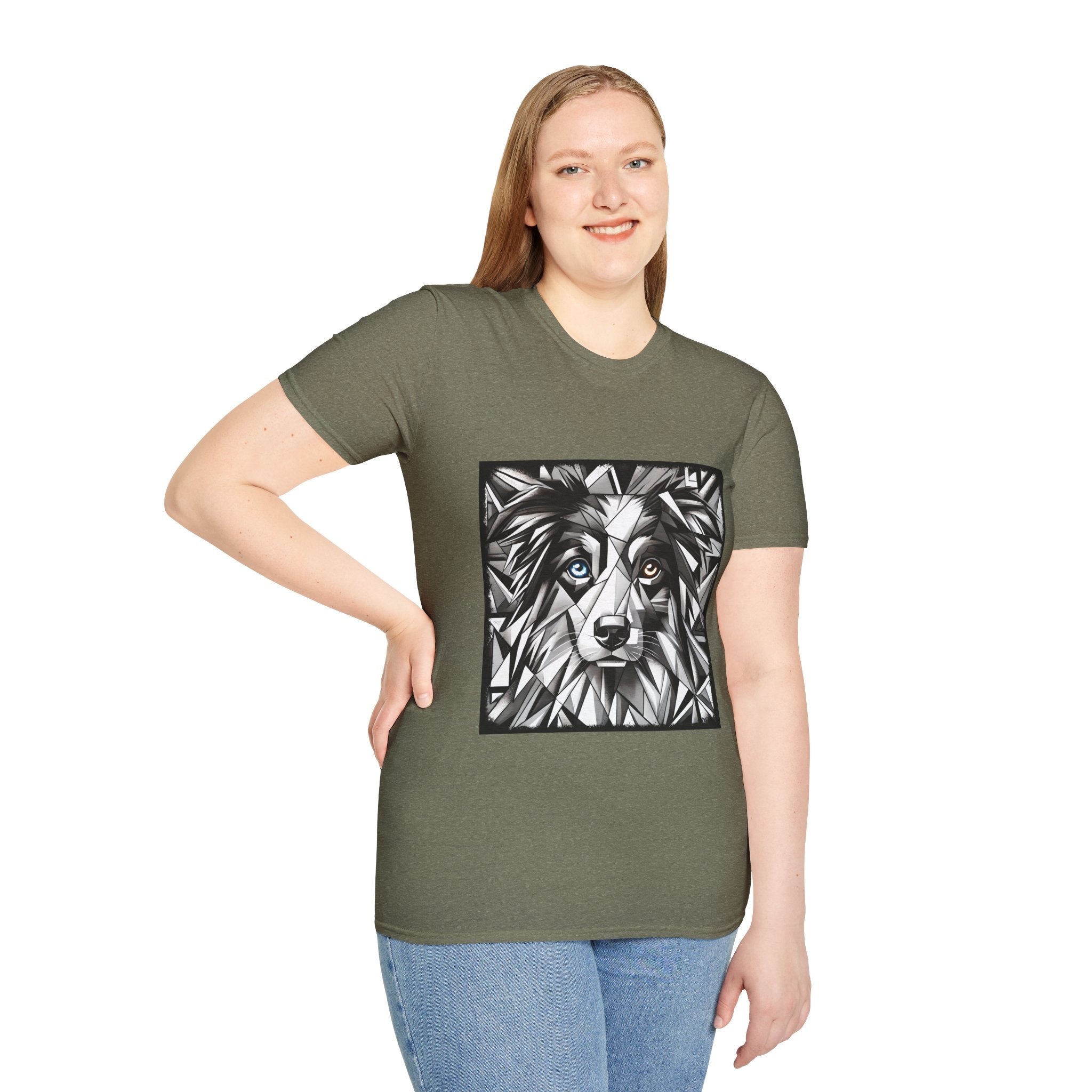 Australian Shepherd Bold Eyes Geometric | Unisex Dog T-Shirt