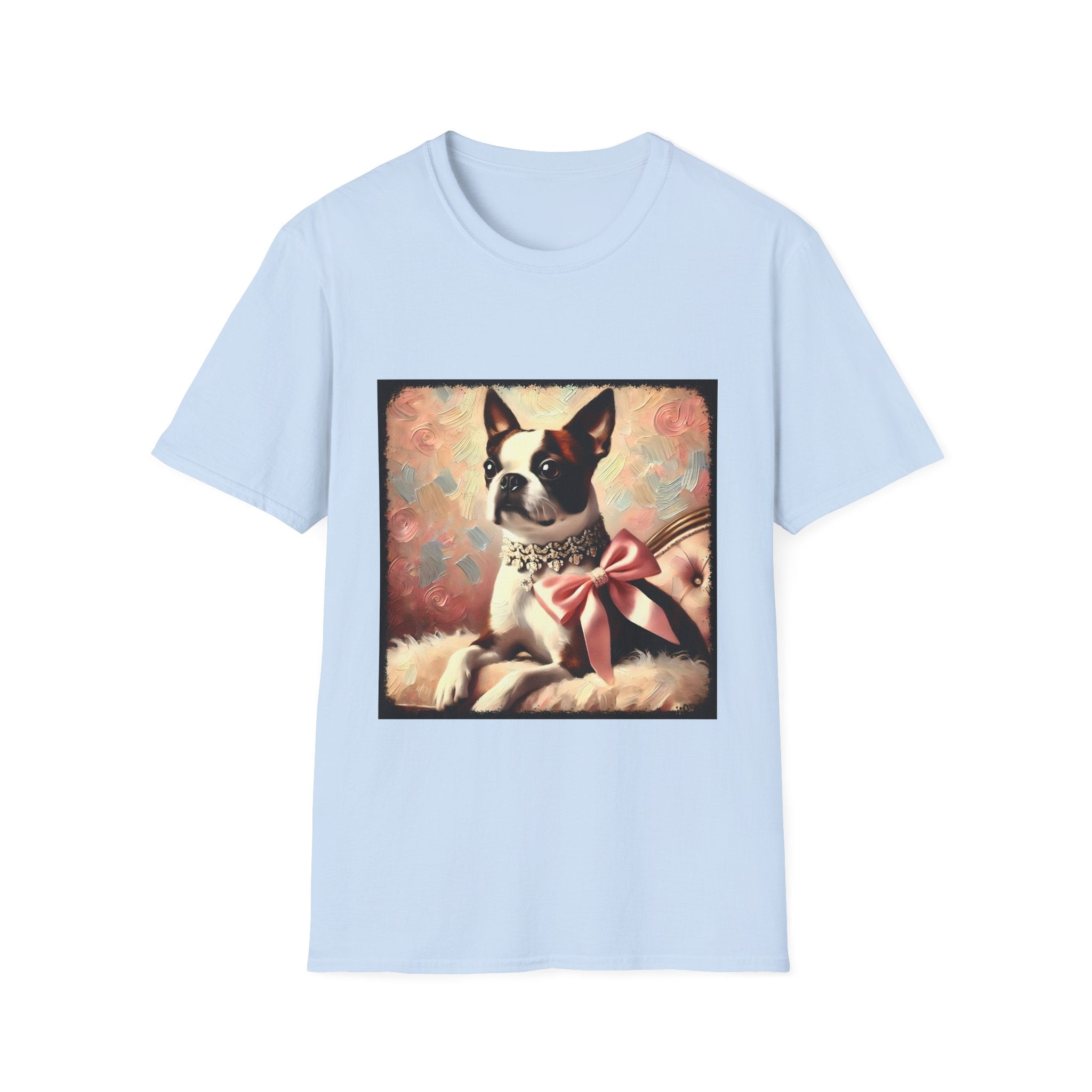 Boston Terrier Pink Bow Classic | Unisex Dog T-Shirt