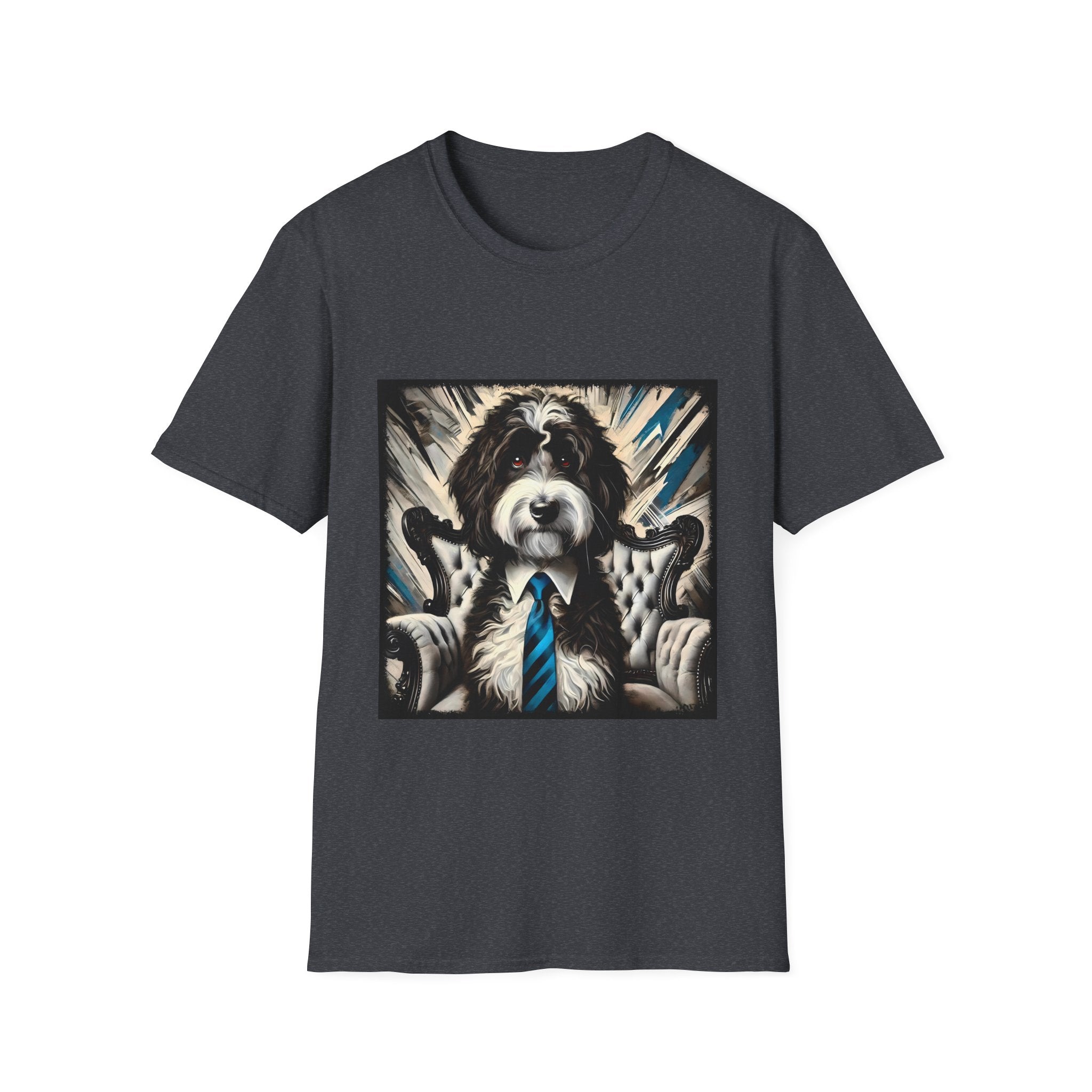 Aussiedoodle B&W Bold Tie | Unisex Dog T-Shirt